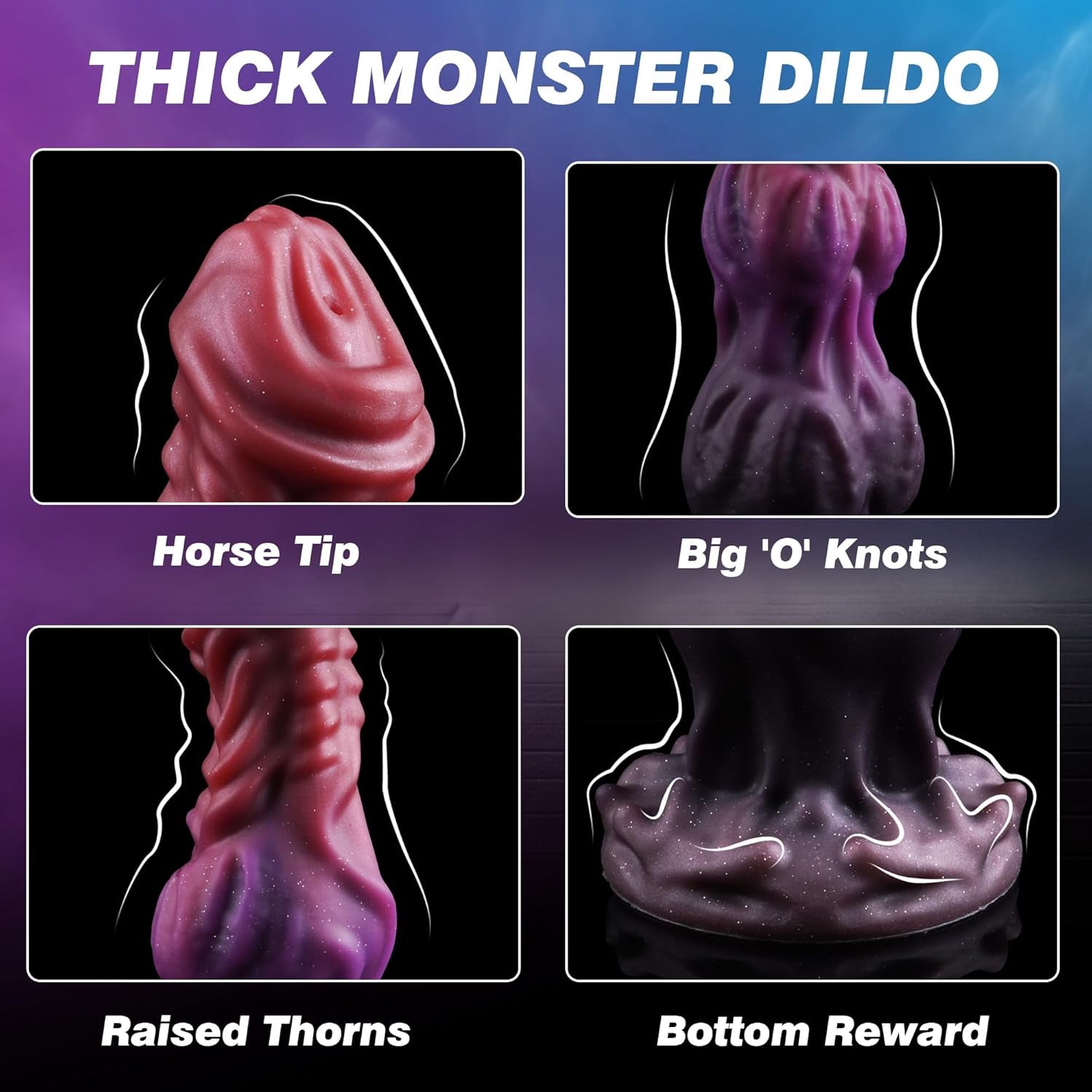 9.6" Monster Dildo Fantasy Squirting Dildo with 2 Big Knots, Dragon Horse Dildos Dog Dildos Knotted Ejaculating Toy with Strong Suction Cup, Adult Toys for Women Men - SinfulX - 