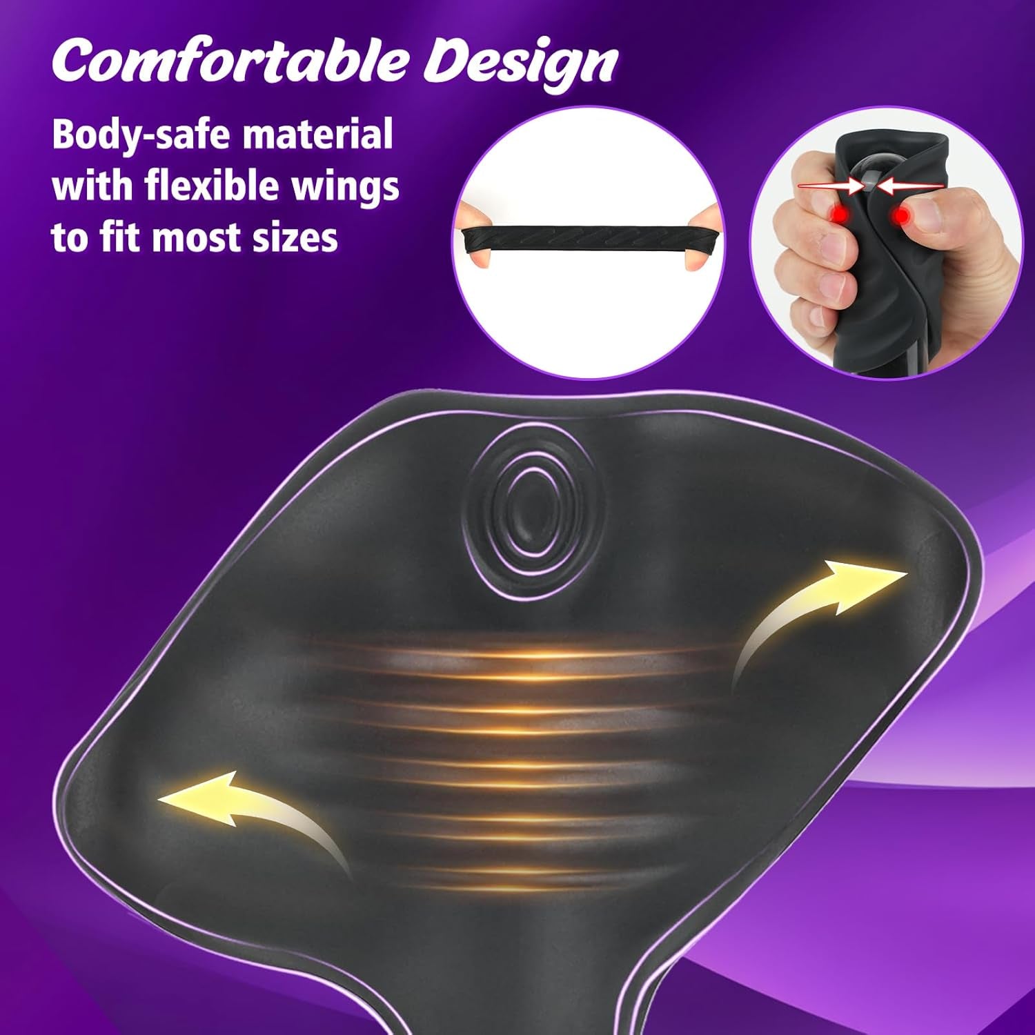 Tapping Vibrating Male Masturbator with Bend - To - Fit Testicle Vibrator, Hands Free Penis Vibrator Stroker Trainer with Cock Ring, Adult Sex Toys for Men, Mens Vibrating Blowjob Sex Machine Masturbation - SinfulX - 