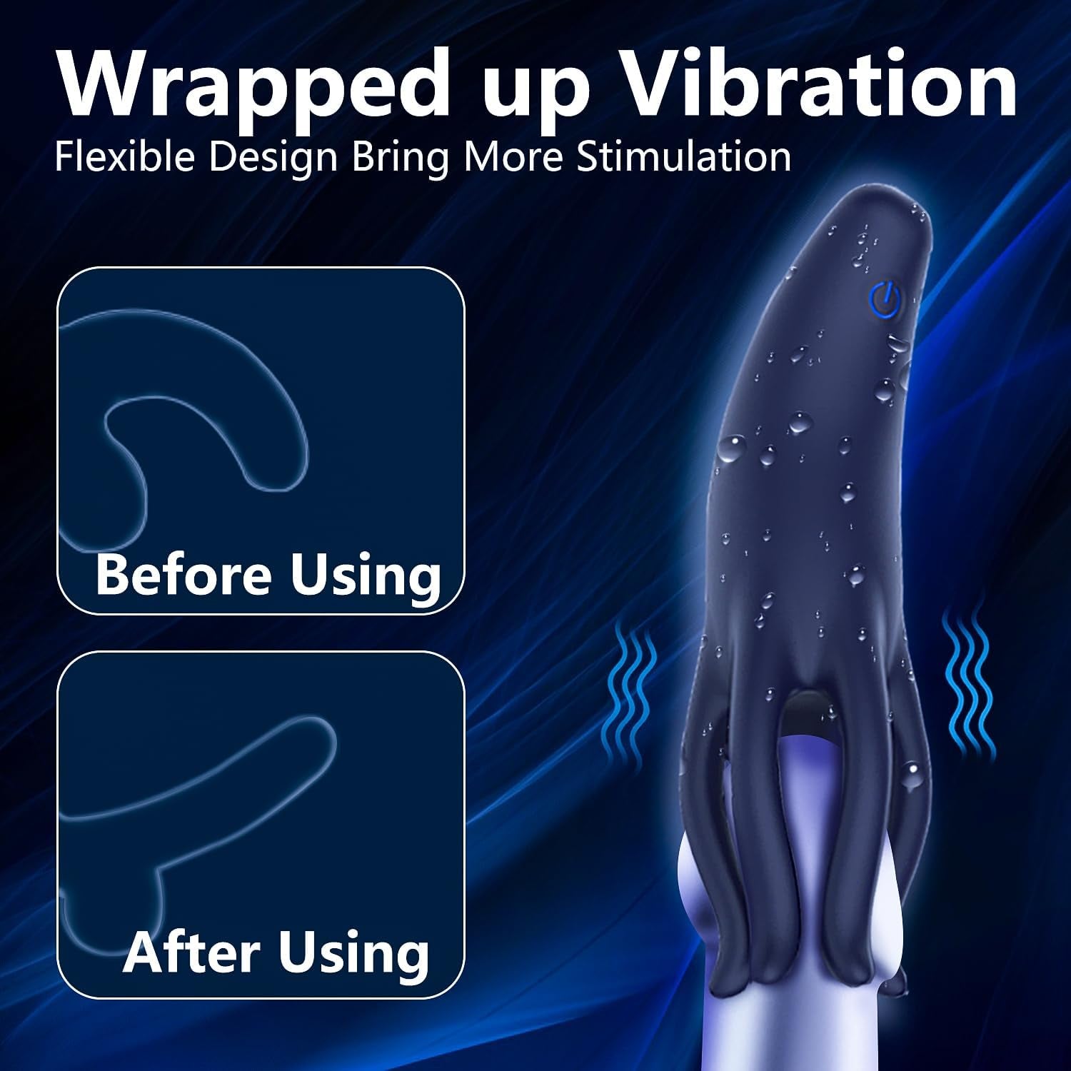 Male Penis Vibrator Sex Toys, Male Masturbator with 10 Vibrating Modes, 6 Tentacles 360° Wrapping Vibrating for Penis Glans Clit Nipple Stimulation, Adult Sex Toy for Men Women Couples - SinfulX - 
