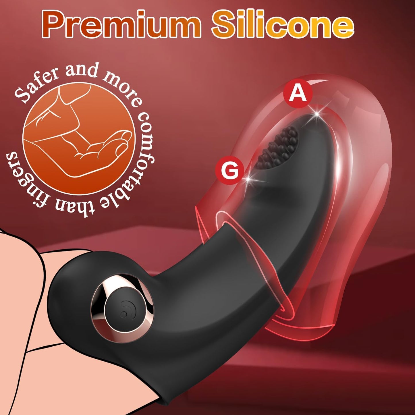 NoirTouch Finger Vibrator 10 Modes Waterproof Quiet Black - SinfulX - Personal Care > Sexual Wellness > Finger Vibrator