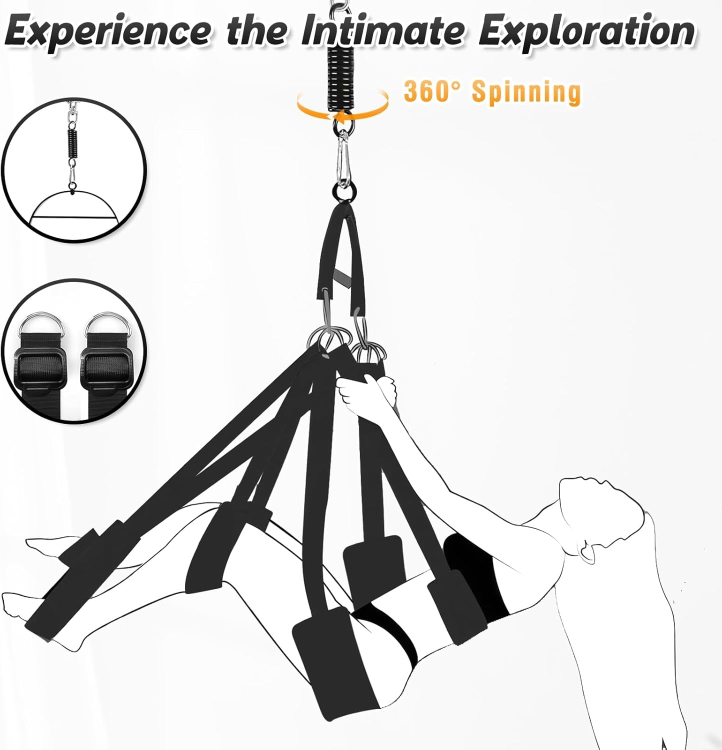 OrbitBond BDSM Sex Swing with Handcuffs 360° - SinfulX - 