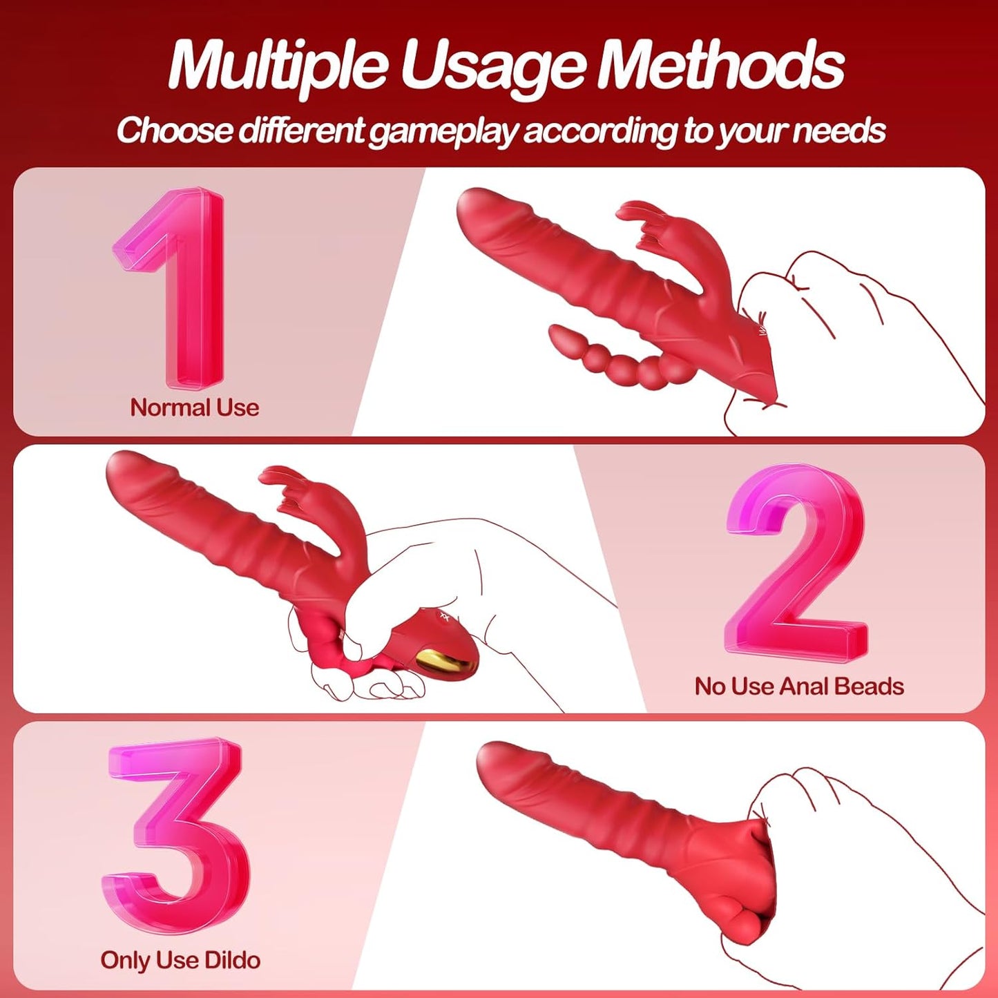 QuadraCore 4 - in - 1 Thrusting Rabbit Vibrator 3 Thrust 10 Modes - SinfulX - 