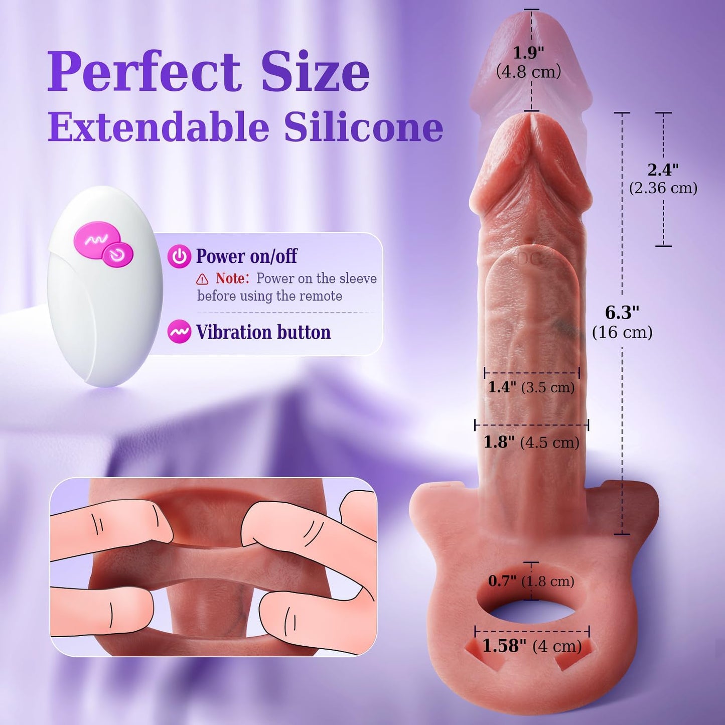 Strap - On Penis Sleeve Sex Toys - 5IN1 Hollow Strap on Dildo Male Vibrator, Realistic Cock Sleeve Adult Toy with Upgraded APP Remote Control, Vibrating Cock Ring Sex Toys for Men Couples - SinfulX - 