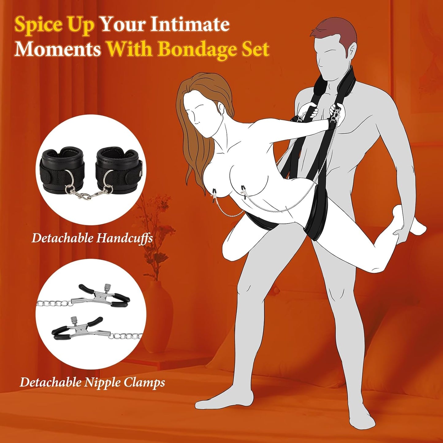 IronForm Leather Neck to Thigh Sling BDSM Kit - SinfulX - Personal Care > Sexual Wellness > Sex Sling