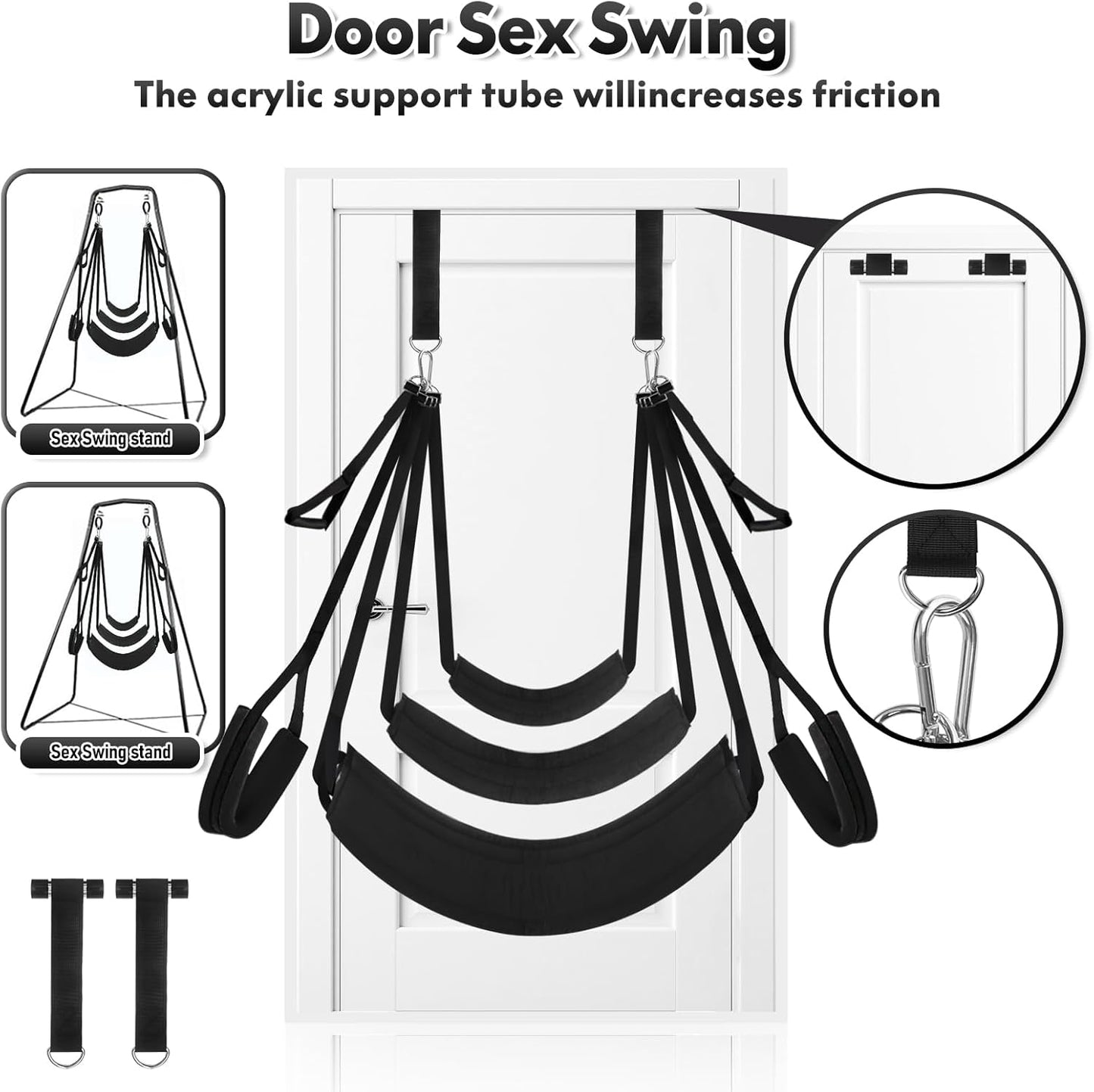 ShadowOrbit Black 360° Sex Swing Door & Ceiling - SinfulX - 