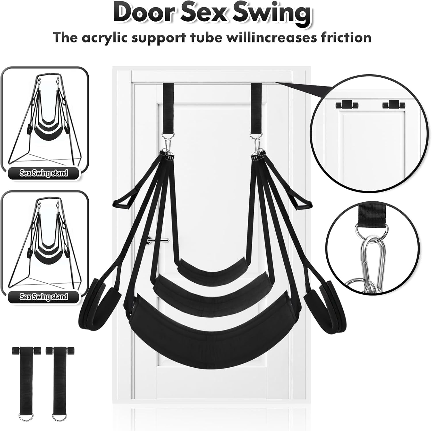 ShadowOrbit Black 360° Sex Swing Door & Ceiling - SinfulX - 