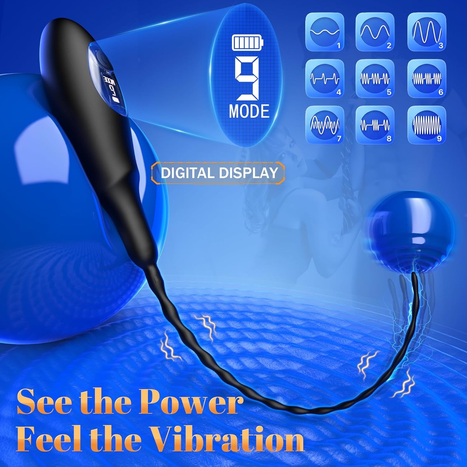 VantaPulse Vibrating Urethral Sound 9 Modes LED - SinfulX - Personal Care > Sexual Wellness > Penis Plug