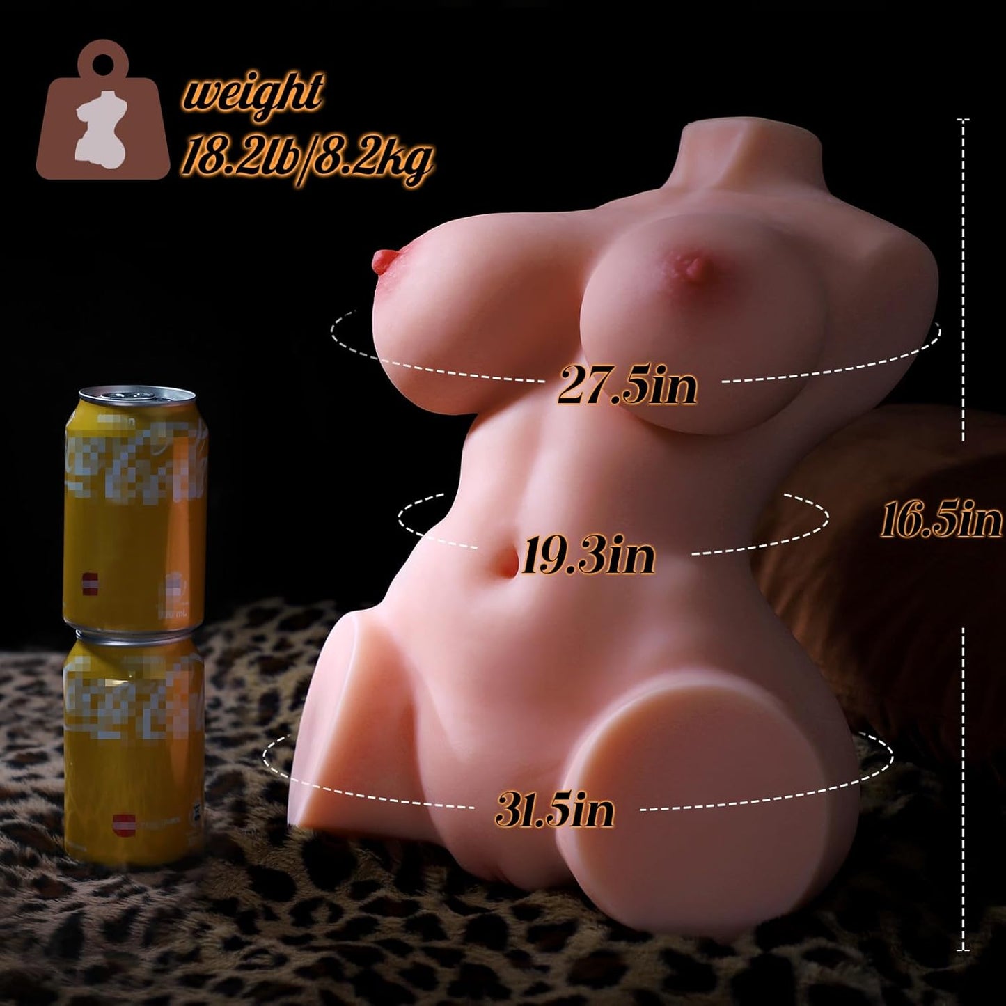 18.2LB Life Size Sex Doll Male Masturbator - Sex Toys for Men Sex Dolls Torso with Big Breasts & Butt Male Sex Toy Pocket Pussy for Men Tight Vaginal Anal Texture Stroker, Adult Toys & Games - SinfulX - 