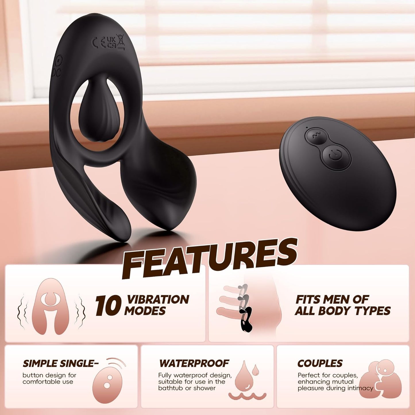 TriZone 3 Motor Cock Ring Clit Testicle Stimulator Remote - SinfulX - Personal Care > Sexual Wellness > Couples Cock Ring