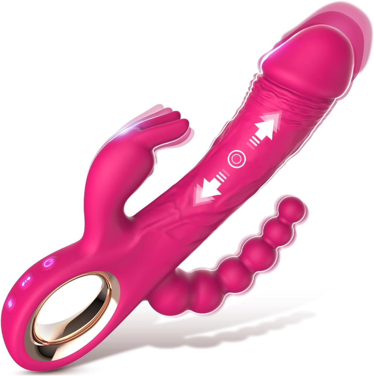 Thrusting Rabbit Vibrator for Blended Full - Body Pleasure, with G Spot & Clitoral Stimulation for Pinpoint Ecstasy, and an Ergonomic Handle for Effortless Control - SinfulX - 