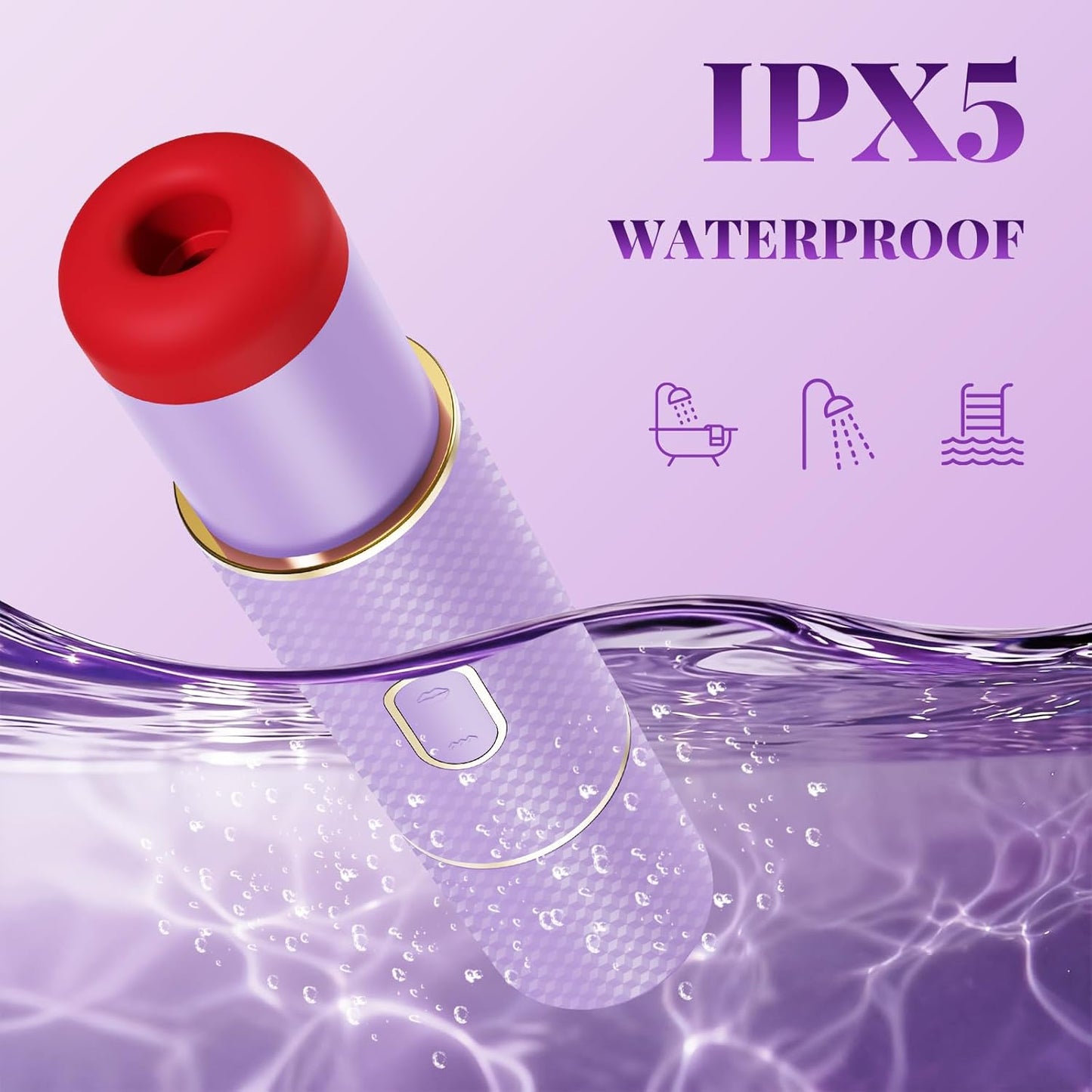 Sucking Bullet Vibrator Adult Sex Toys,2 In1 Lipstick Vibrators,G - Spot Nipple Stimulation with 10 Vibration 3 Suction Modes,Liquid Silicone Adult Toys for Women,Thumping Clit Rose Toys for Female - SinfulX - 