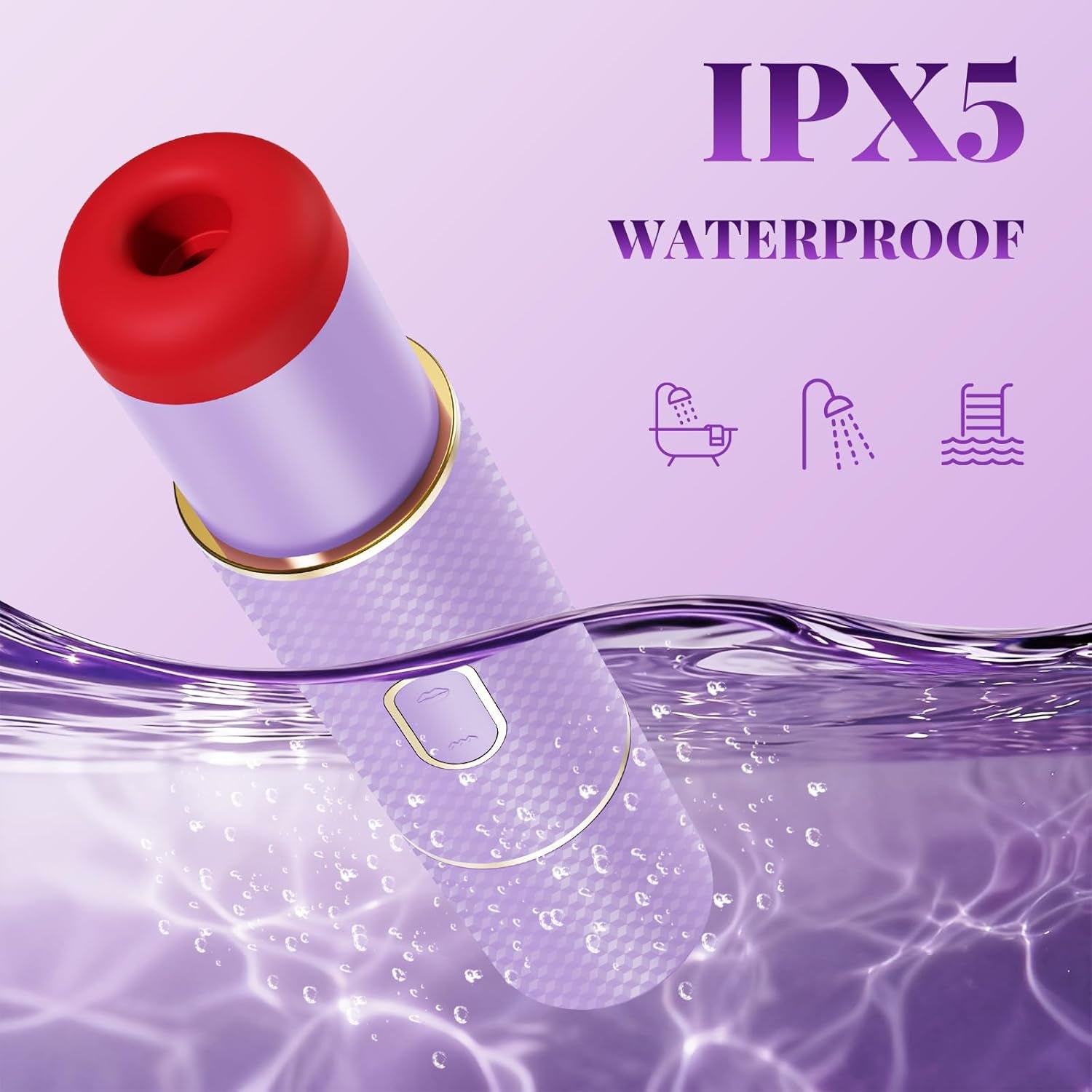 Sucking Bullet Vibrator Adult Sex Toys,2 In1 Lipstick Vibrators,G - Spot Nipple Stimulation with 10 Vibration 3 Suction Modes,Liquid Silicone Adult Toys for Women,Thumping Clit Rose Toys for Female - SinfulX - 