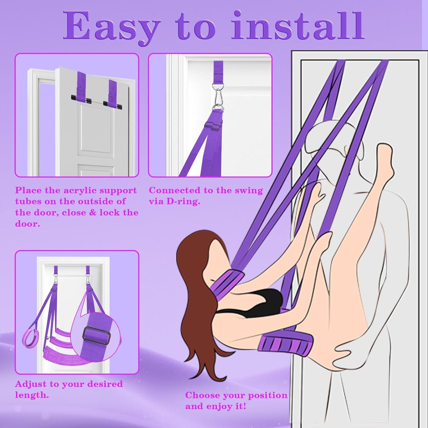 ComfortGrip Door Sex Swing with Cushions & Restraints - SinfulX - Personal Care > Sexual Wellness > Sex Swing