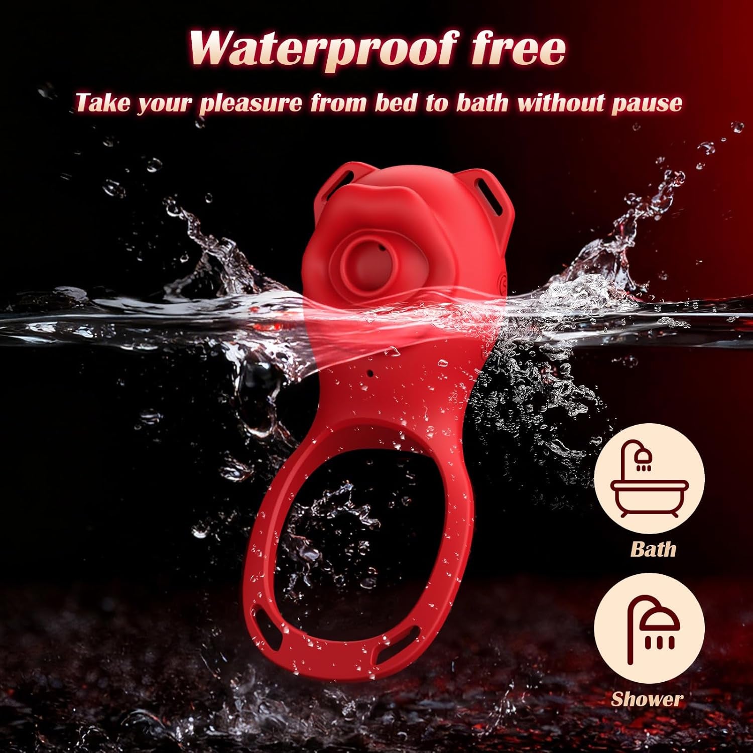 AeroPetal Clit Sucker Cock Ring App Remote 7 Modes Waterproof - SinfulX - Personal Care > Sexual Wellness > Couples Cock Ring