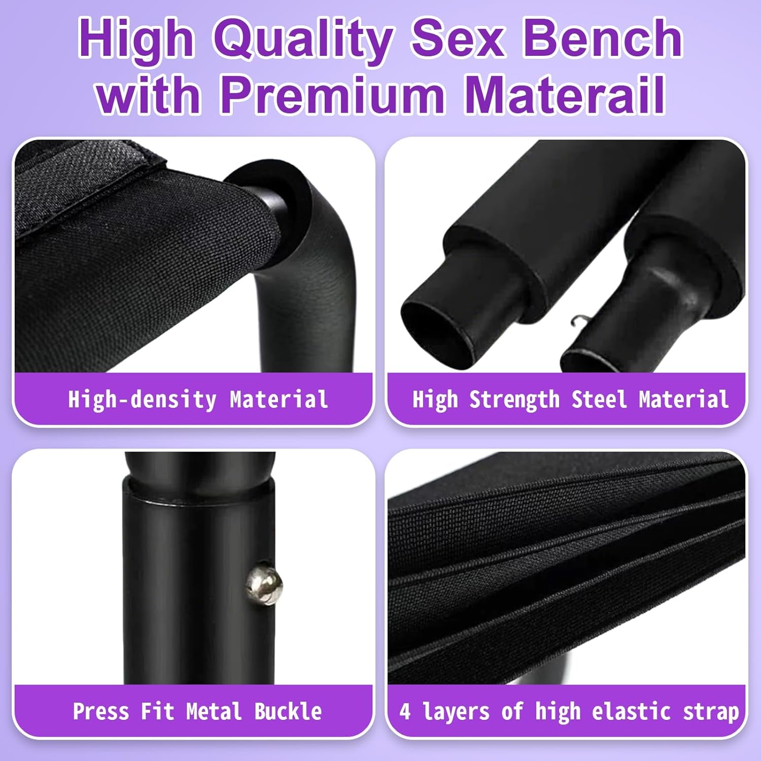 Sex Chair with Elastic Seat – Adjustable Bouncing Sex Stool for Couples, Strong Metal Frame with Flexible Support, Comfortable Sex Furniture for Bedroom Play & Intimate Games - SinfulX - 