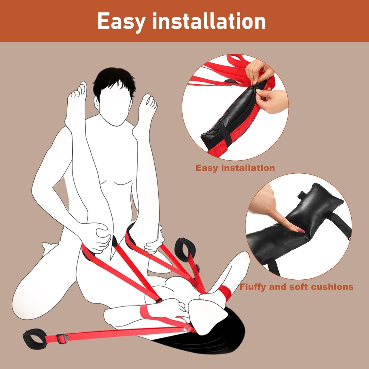 SilkTorque Adjustable Sling Kit with Neck Pillow & Whip - SinfulX - Personal Care > Sexual Wellness > Sex Sling