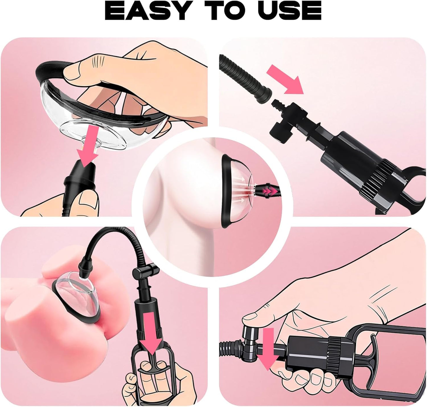 LunexaX Manual Pussy Pump 2 Cups Kit - SinfulX - Personal Care > Sexual Wellness > Pussy Pump