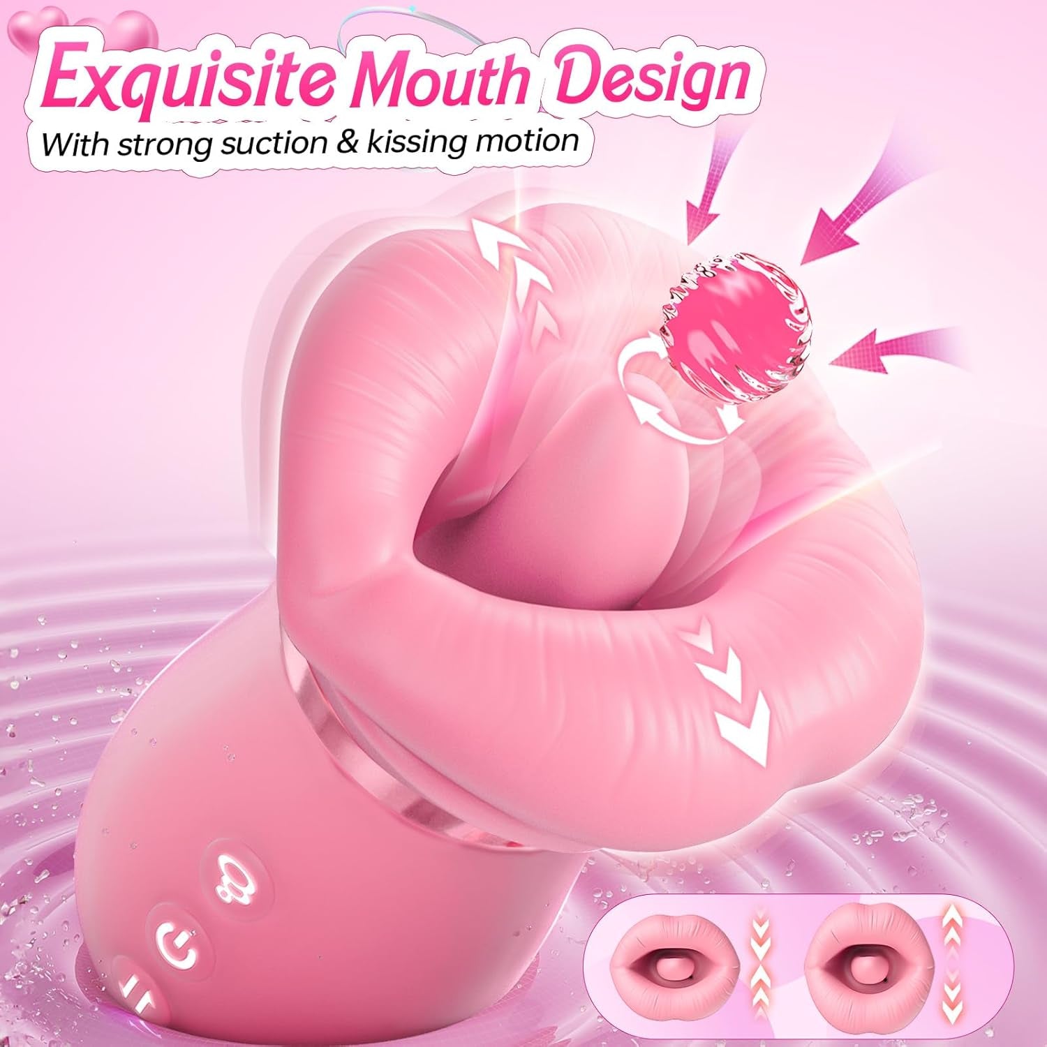 Vibrator Adult Sex Toys for Women - 5IN1 Mouth Sucking Vibrator Rose Sex Toy, 10 Tongue Licking, 3 Auto & 1 Manual Sucking Adult Toys New APP, Anal Clit Nipple Vibrators Female Couples Sex Toys - SinfulX - 