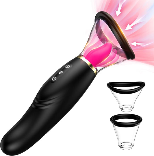 Sucking Vibrator Sex Toys for Women - Tongue Vibrators Women Sex Toy for Clitoral Nipple with 7 Licking & Scuking Clitoral & 10 Vibration Mode, Removable Cup G Spot Adult Sex for Woman Couples - SinfulX - 