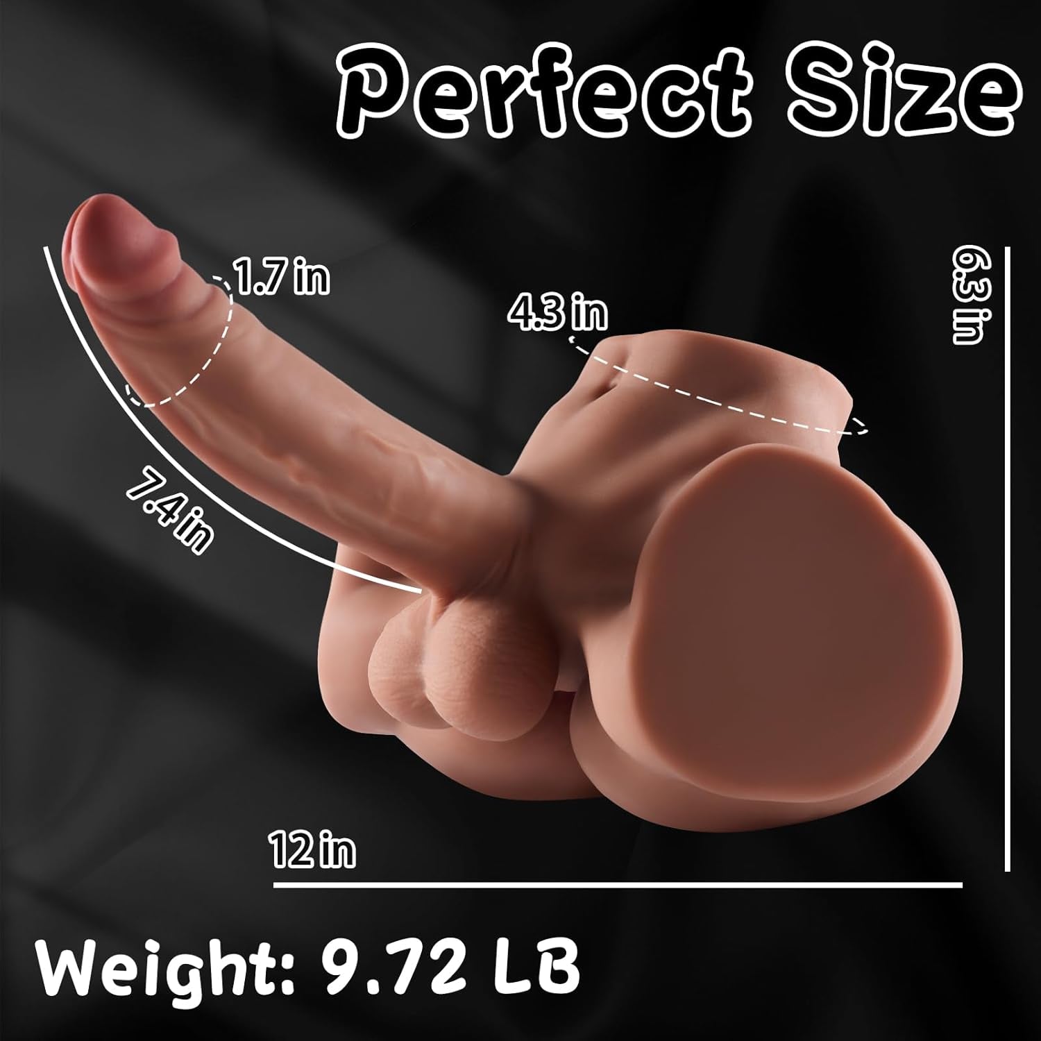 9.7LB Adult Sex Toys with Flexible Dildo, Realistic Sex Dolls Masturbator 7.4In Huge Dildos for Female Masturbation, Unisex Masturbator Sex Toy with Penis Tight Anal for Gay Les Men Couple - SinfulX - 