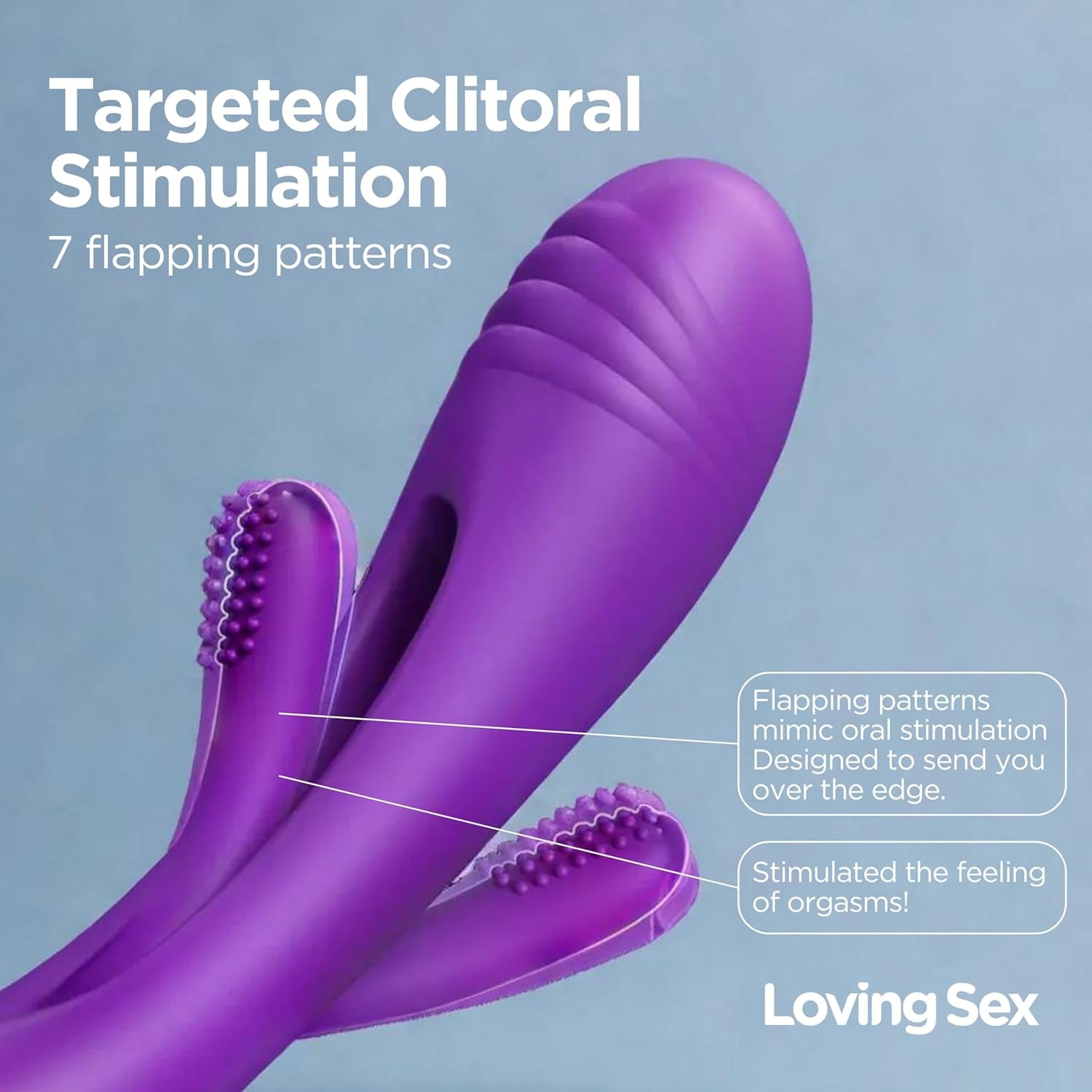 (LS) Ultimate Rabbit – 3 - In - 1 G - Spot and Clitoral Vibrator with Tongue Flicker, Dual Motors, 14 Vibration Modes, Waterproof Rechargeable Silicone Wellness Device - SinfulX - 