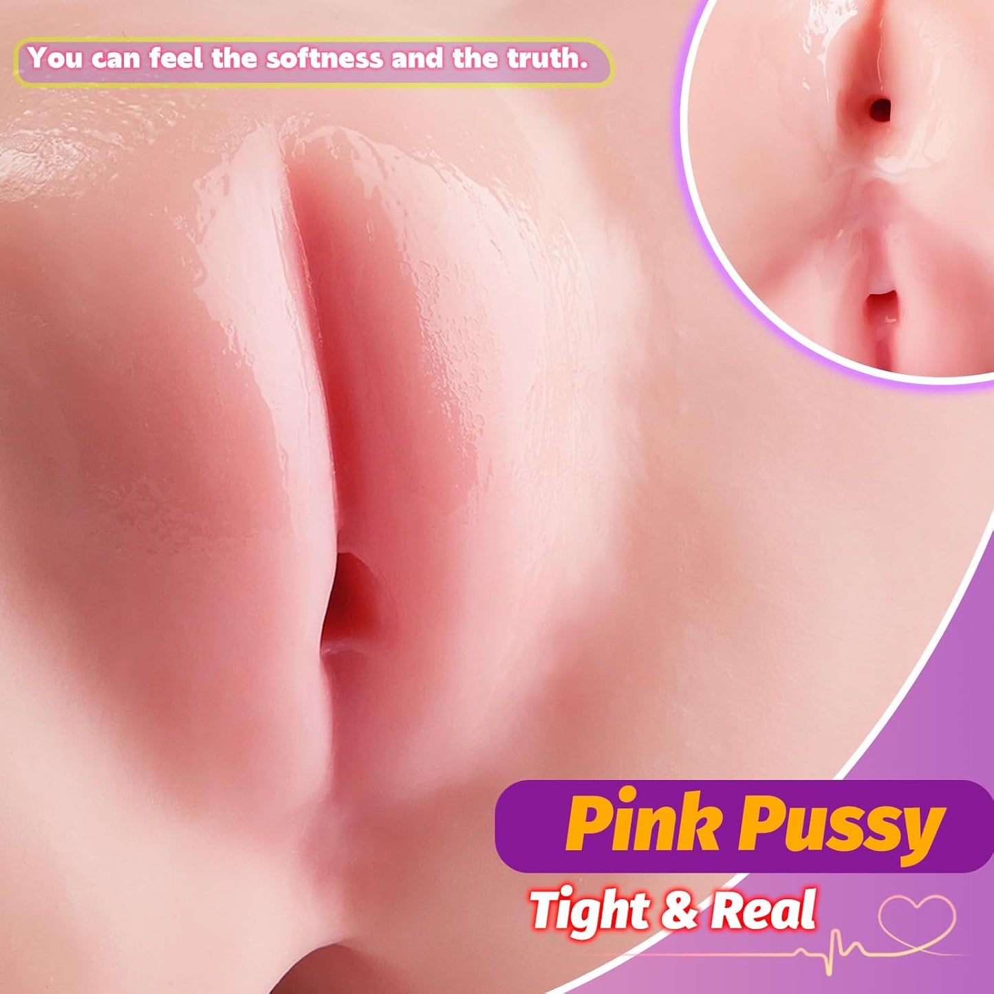 4.2LB Sex Doll Male Sex Toys for Men with Tight Labia,Portable Pocket Pussy Male Masturbator with 3D Textured Channel & Strong Suction for Man Orgasm, Vagina and Anal Sex Adult Toys Stroker - SinfulX - 