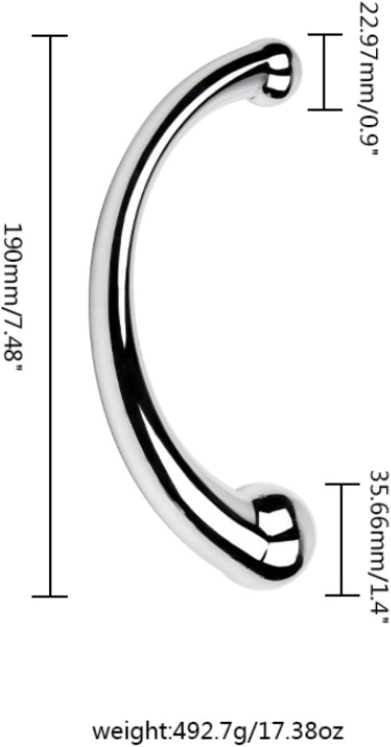 G - Spot Massage Dildo, Double Ended Dildo Anal Plug Stimulate Wand Fetish Plug with Solid Metal Curved Dual Ended Massage Wand Sex Adult Sex Toy for Women Men (Large) - SinfulX - 