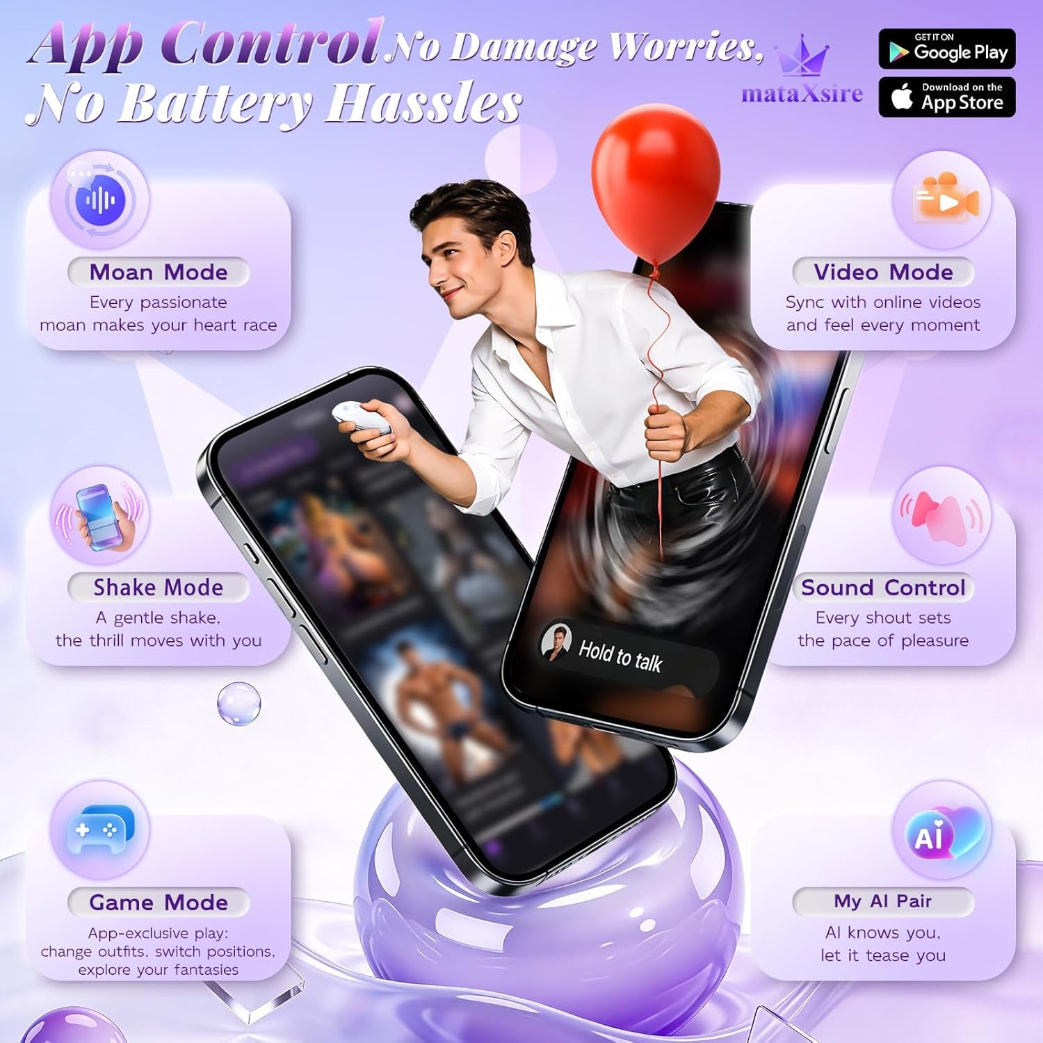 Thrusting Dildo Vibrator Sex Toys - AI Sync Adult Toys Smart APP Realistic Dildos with 9 Thrusting & 9 Vibrating Modes for G Spot Anal Sex Stimulation, Soft Silicone Dildos for Couples Women Pleasure - SinfulX - 