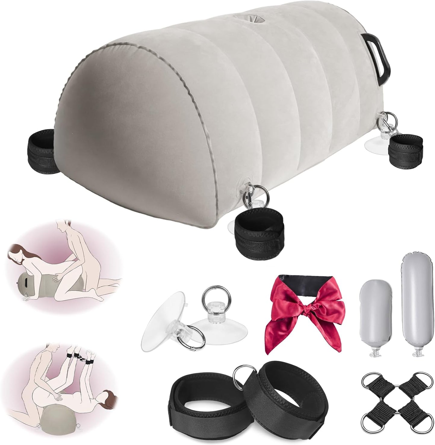 AirBond Inflatable BDSM Pillow with Restraints & Toy Mount - SinfulX - Personal Care > Sexual Wellness > Sex Pillow