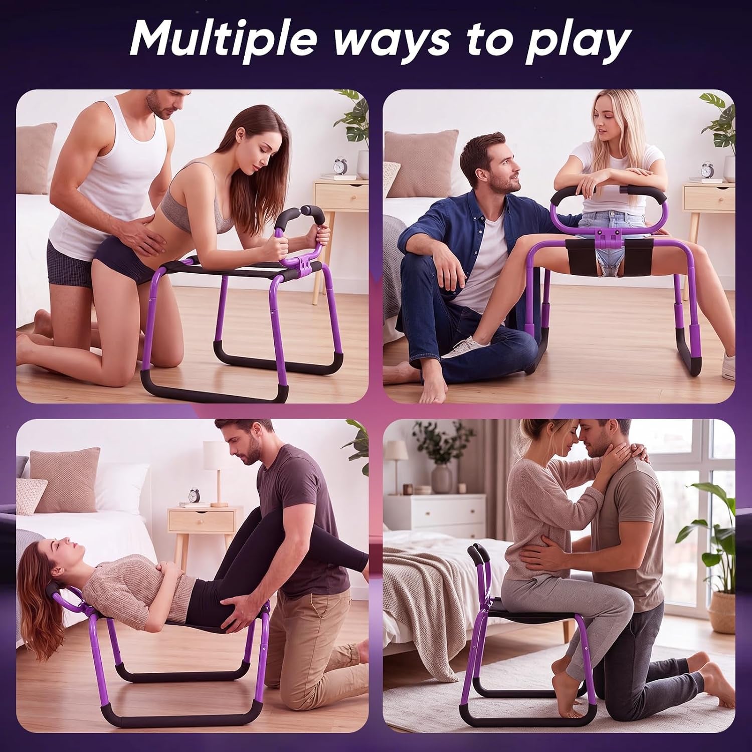 VioletReign Sex Chair with Handrails | 400lb Support Sex Bench