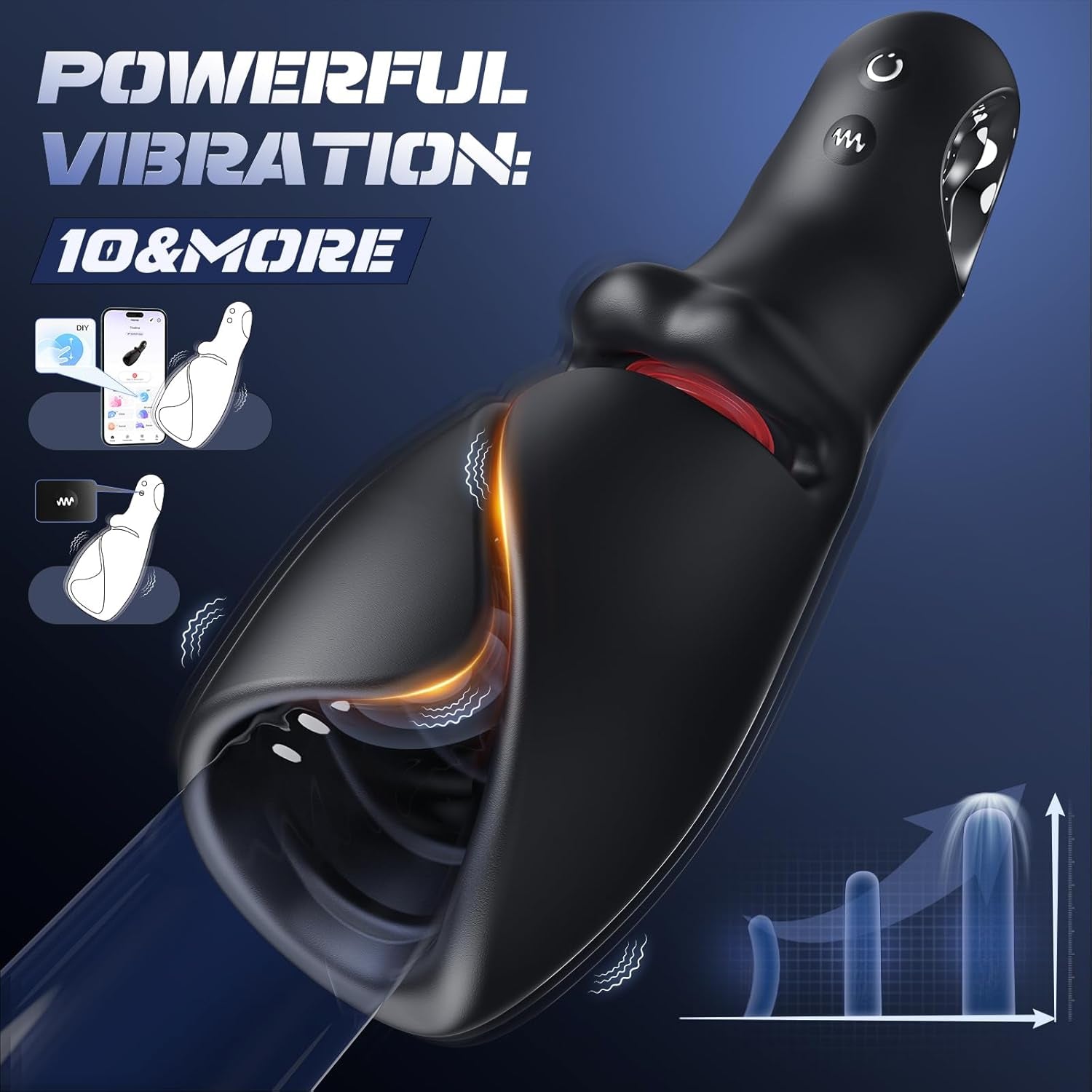 Male Sex Toys for Men Tongue Vibrator -  Male Masturbator AI Smart APP Control Pocket Pussy Stroker with 10 Licking & Vibrating Modes Penis Vibrator, Adult Male Sex Toys Lubricant Oils Massage