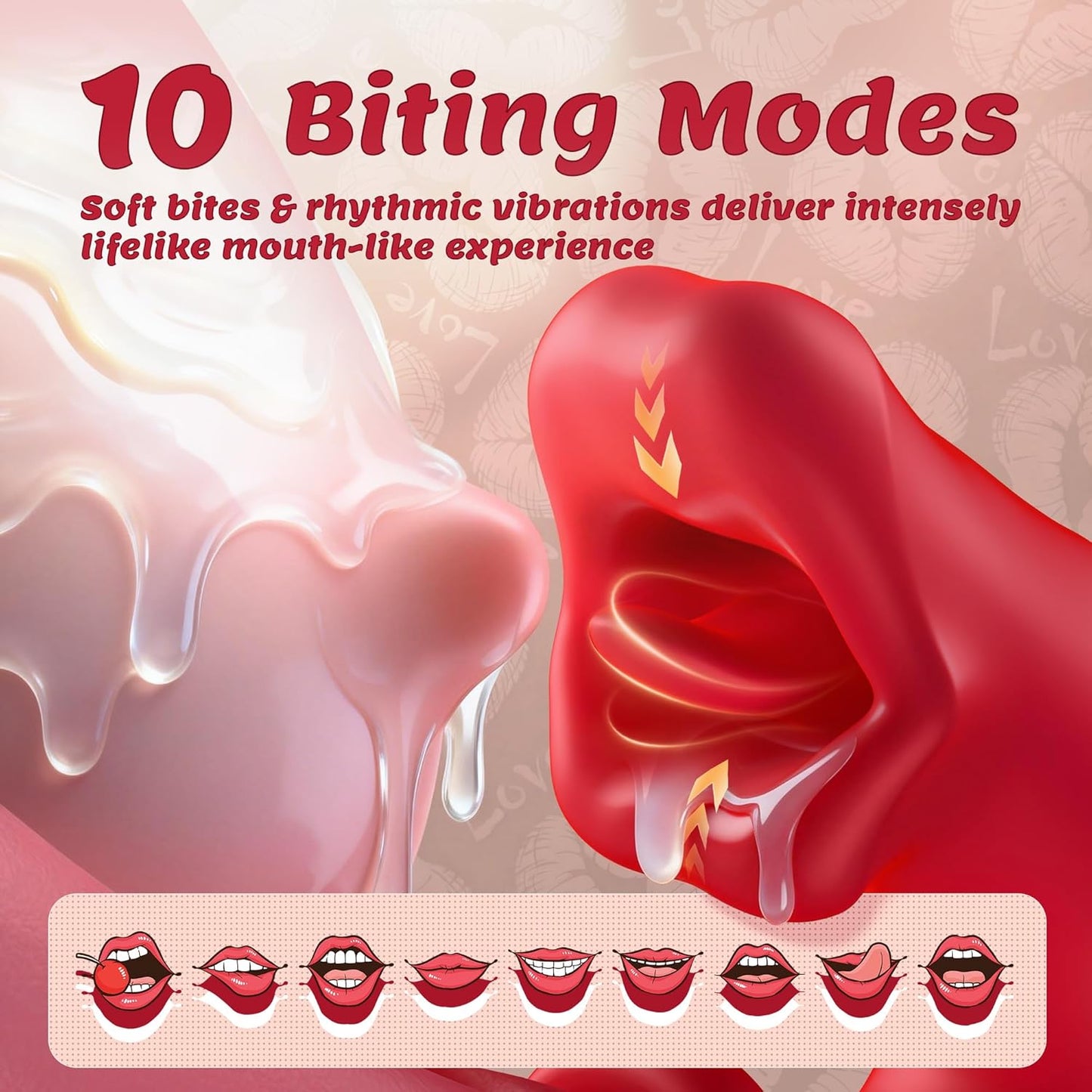 Vibrator Women Sex Toys, 3 in 1 G - Spot Vibrators with 10 Vibration, Flapping & Clamping Modes, Tongue Dildo Vibrator Adult Toys for Women, Clitoral & Nipple Stimulation Rose Toy Couples Sex Toys - SinfulX - 