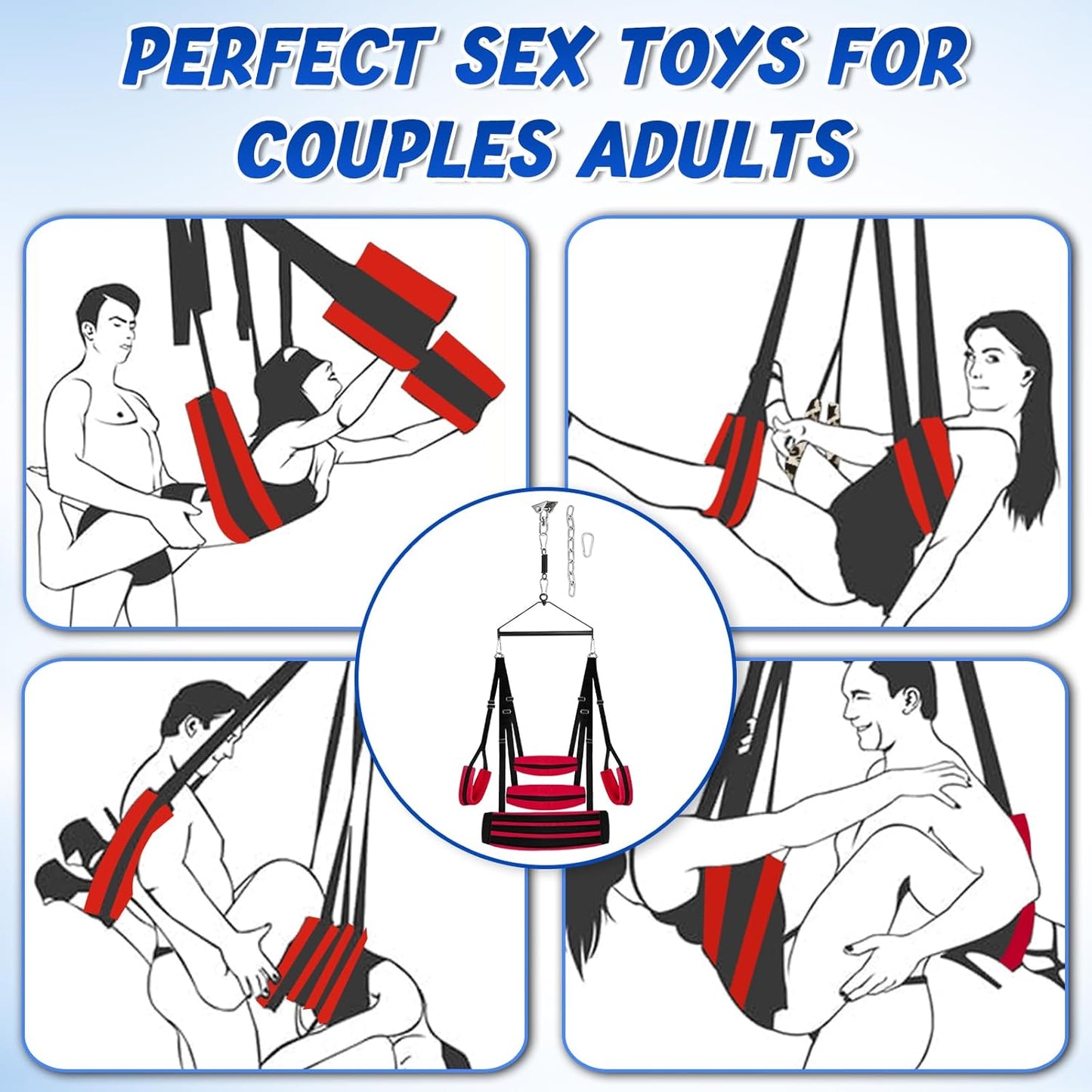 VortexSpin 360° Ceiling BDSM Swing 800lb Adjustable - SinfulX - 