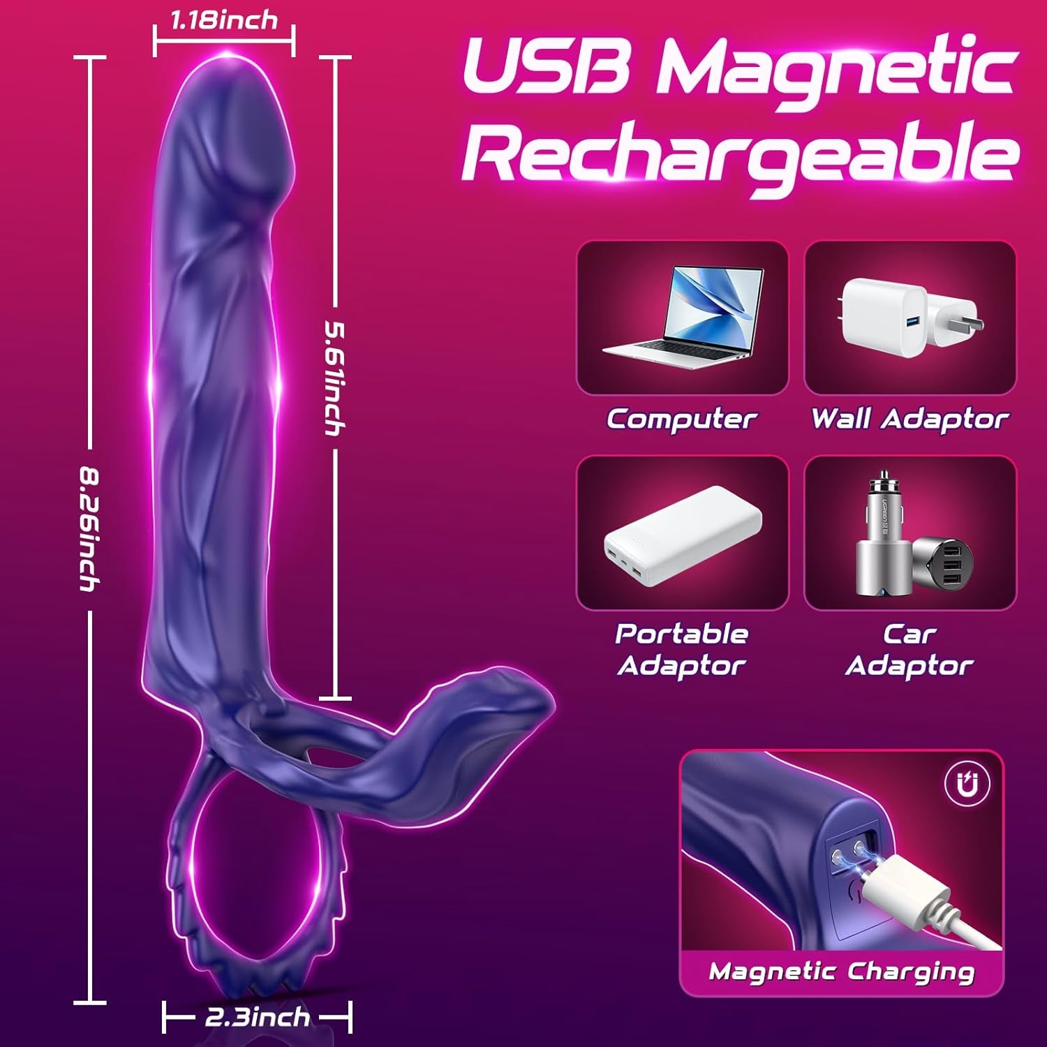 DualDrive Strap - On Cock Ring Clit Vibrator - SinfulX - Personal Care > Sexual Wellness > Couples Cock Ring