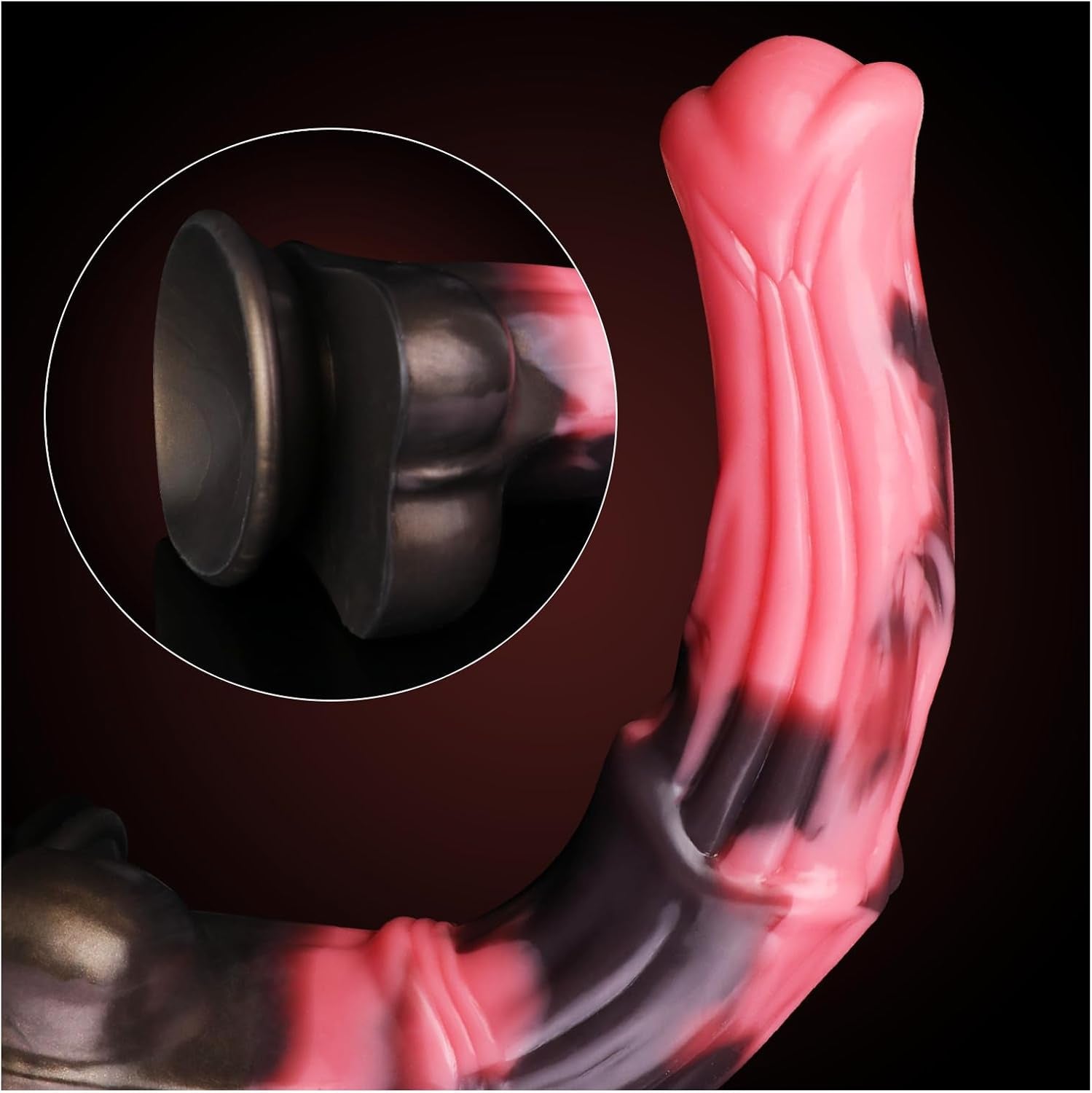 12 Inch Horse Dildo Huge Pink Black Squirting Ejaculating Silicone Dildos with Ring Shaft and Strong Hands Free Suction Cup Waterproof Animal Dildo Large Anal Plug Sex Toy Suitable for Adult Men Women - SinfulX - 
