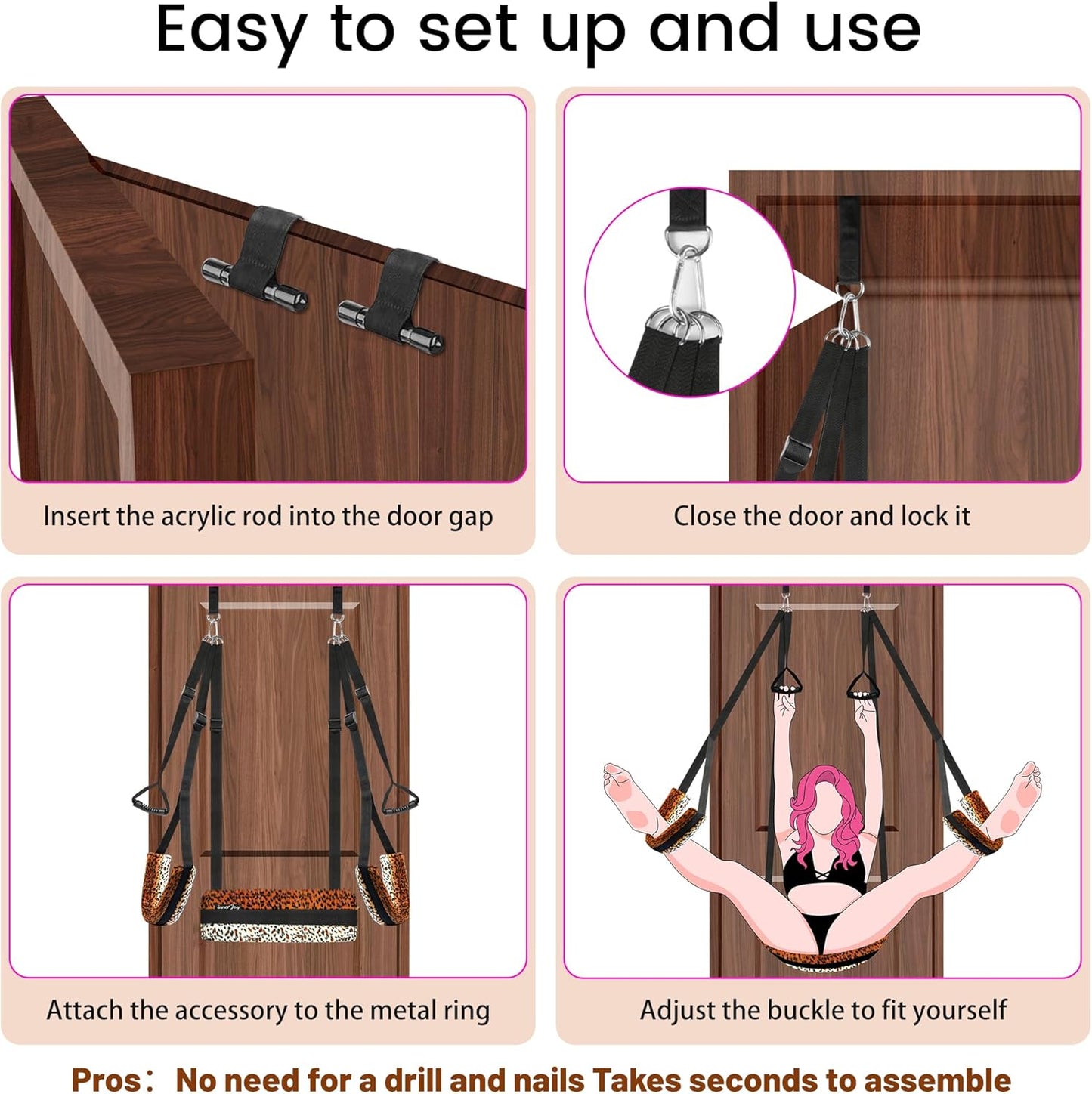 VelarynX Door Sex Swing Adjustable Cushion 330lb - SinfulX - Personal Care > Sexual Wellness > Sex Swing