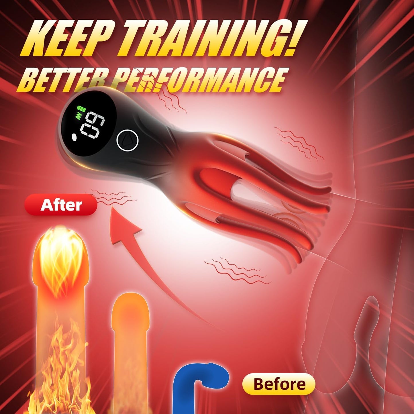 Male Vibrators Sex Toys for Men - LED Display Male Masturbator Couples Adult Sex Toy with 360° Fully Wrapped Octopus Tentacles & 12 Vibrations, Mens Penis Vibrator Trainer Stroker Prolong Endurance - SinfulX - 