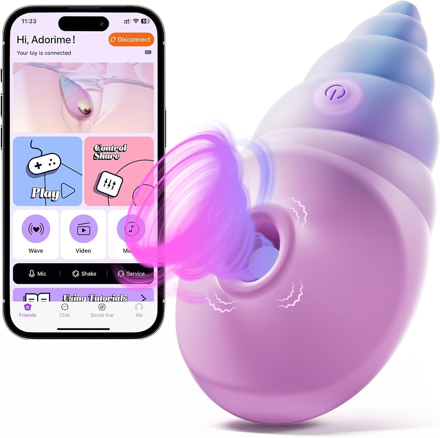 Vibrator Adult Sex Toys for Women- Sucking Rose Toy Clitoral Vibrators Clit Sucker with 10 Suction & Vibrating Modes for Women Nipples Clitoris Anal Sex, APP Control Conch Vibrator Female Couples Toys