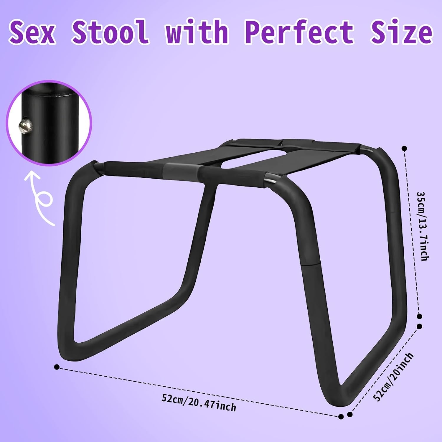Sex Chair with Elastic Seat – Adjustable Bouncing Sex Stool for Couples, Strong Metal Frame with Flexible Support, Comfortable Sex Furniture for Bedroom Play & Intimate Games - SinfulX - 