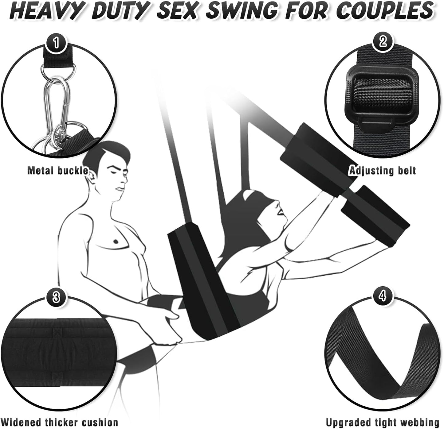 VelvetLift Door Sex Swing with Cushions & Armrests - SinfulX - 