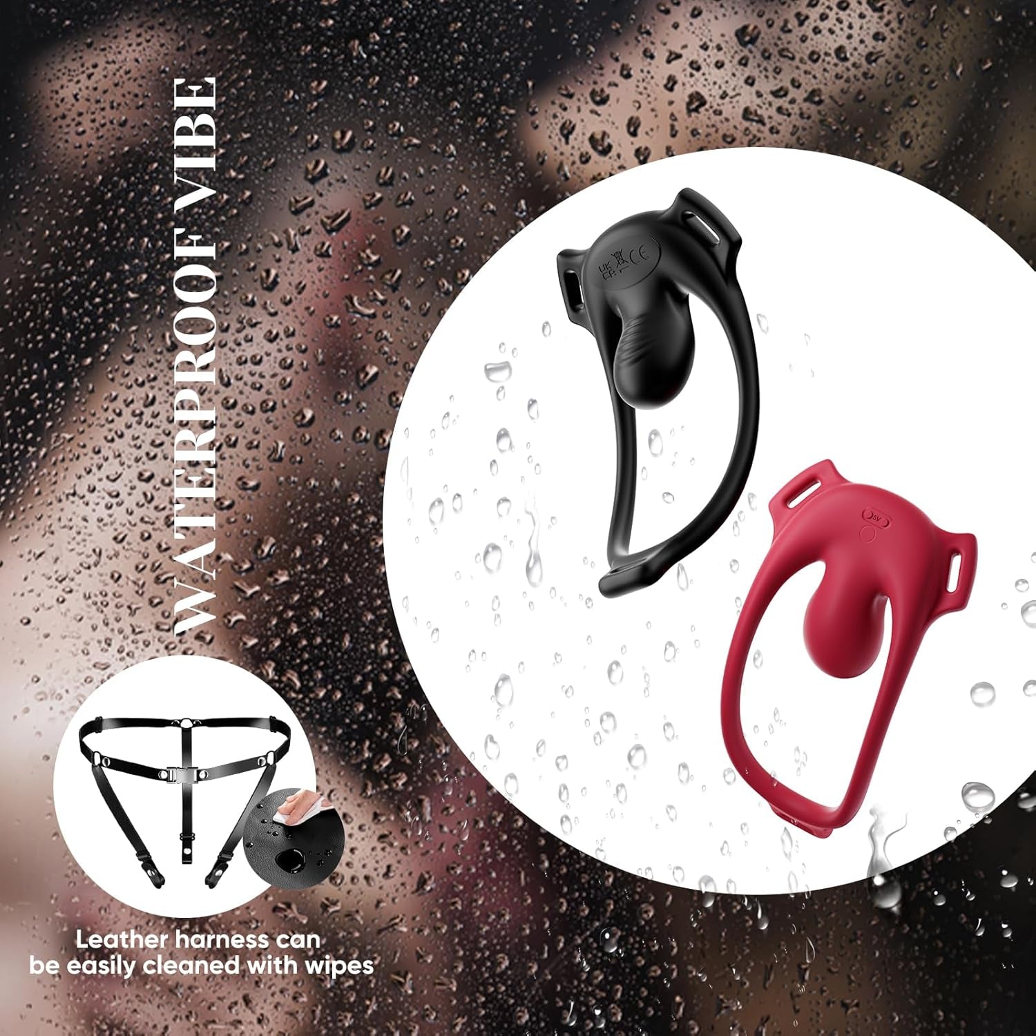 CrimsonControl Red Cock Ring Clit Vibrator Remote Harness - SinfulX - Personal Care > Sexual Wellness > Couples Cock Ring
