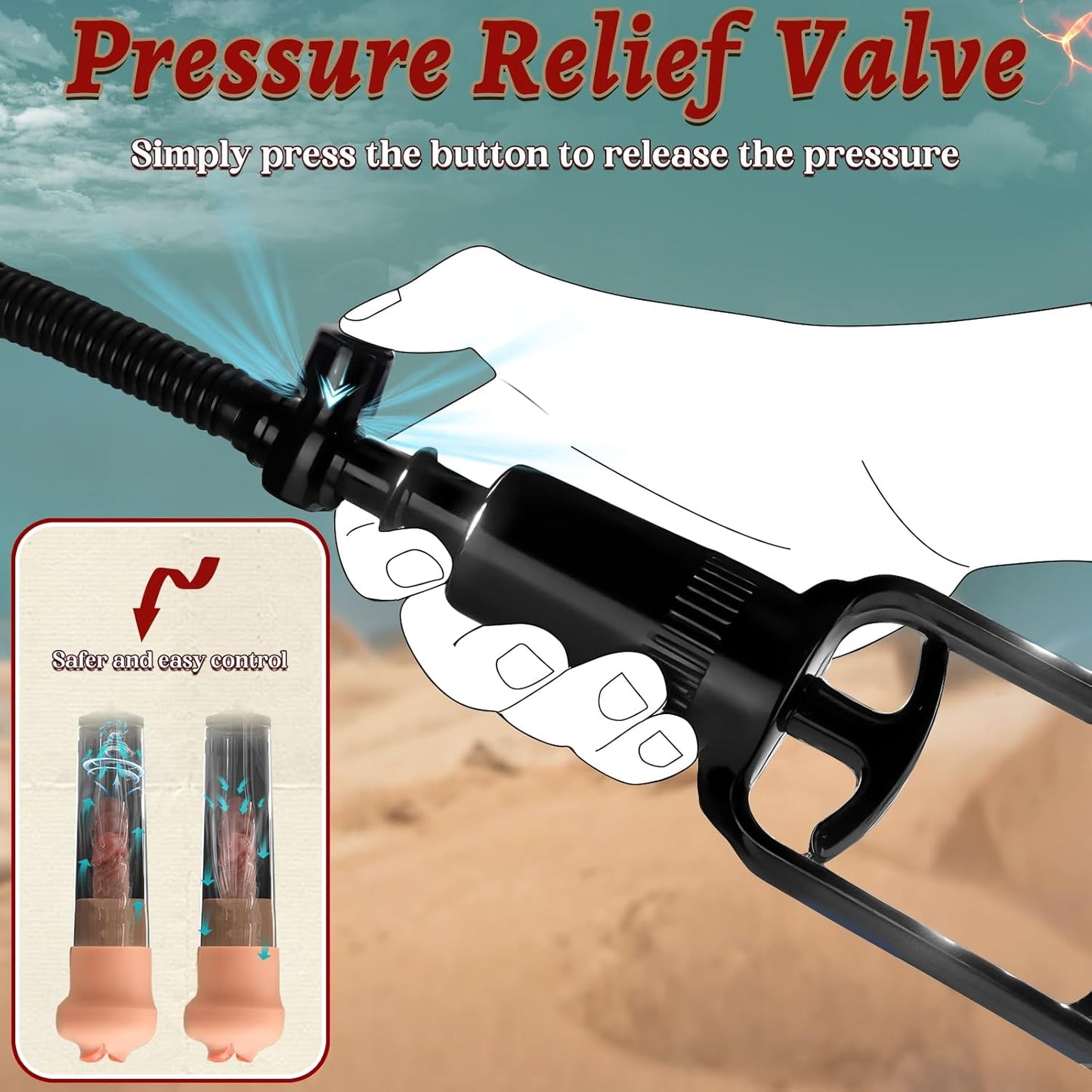 Penis Pump with Realistic Mouth, Manual Vacuum Penis Extender Male Masturbator,Sex Toys Sexual Stimulation Device for Erection, Ed,Adult Male Sex Toys for Men, Mouth Sex Toy (Mouth) - SinfulX - 