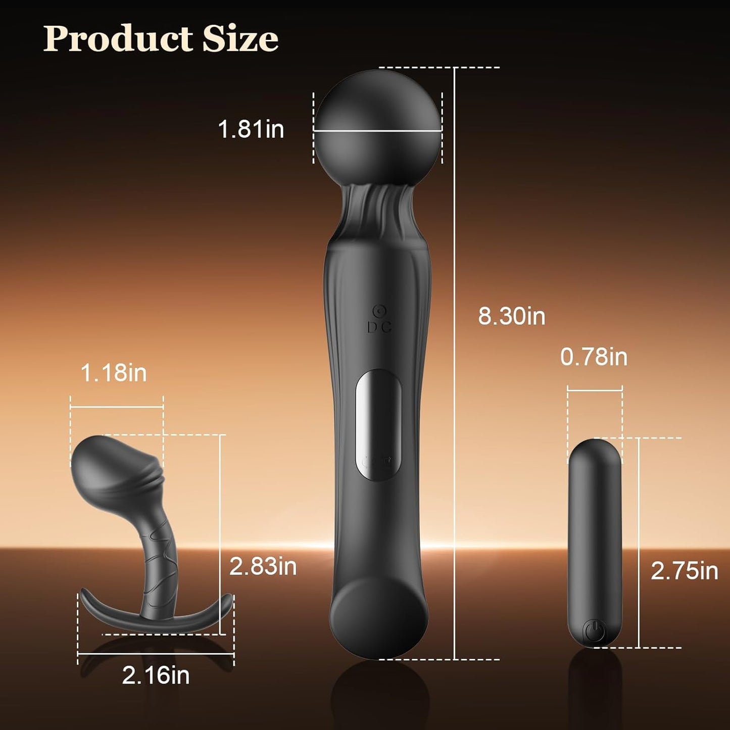 Wand Vibrator Massager & Bullet Vibrator & Anal Plug Set | Powerful Vibrator for Couple with 7 Vibration Modes | Adult Toys for Clitoral Anal Stimulation | Sex Toys for Beginner Women and Couple