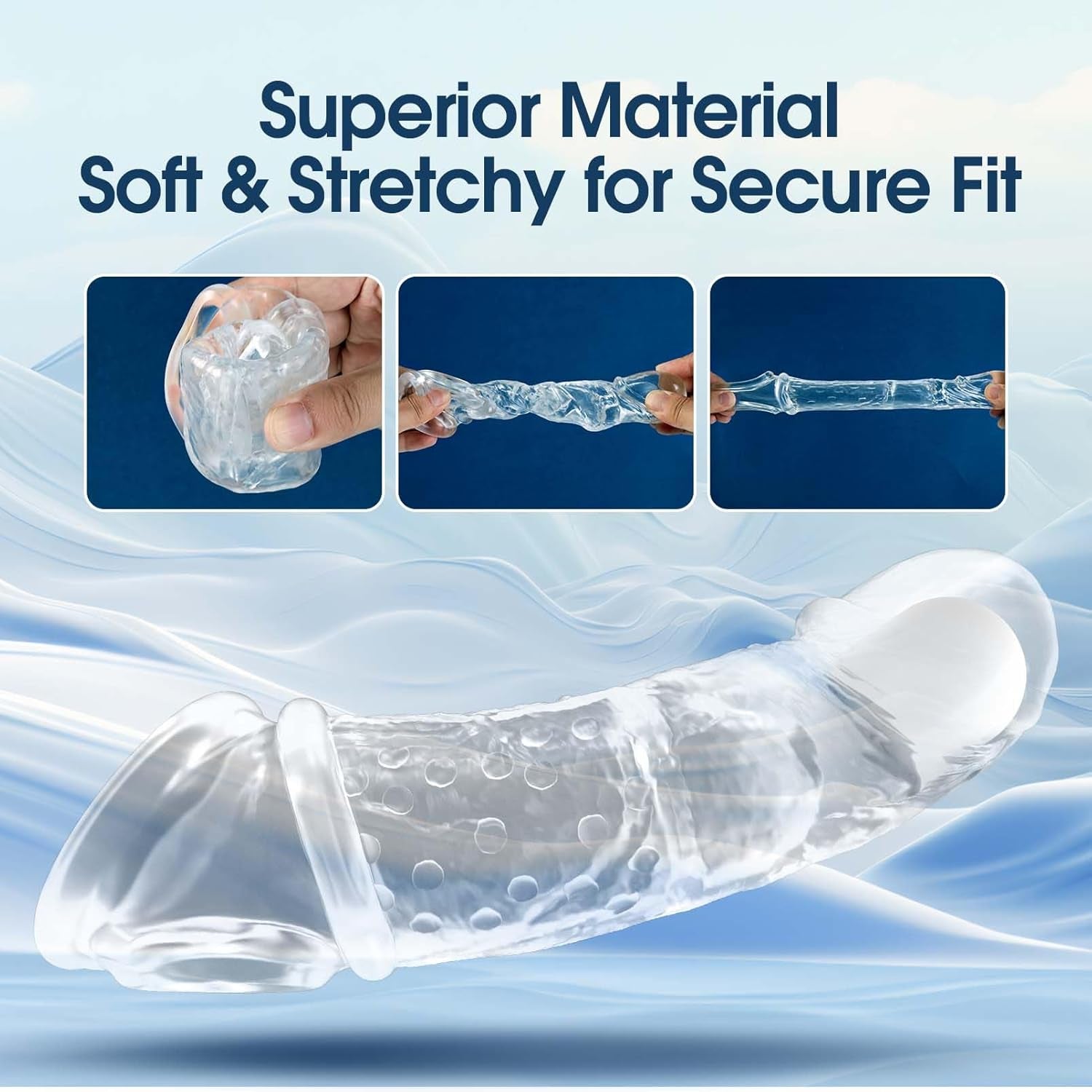 VibeX 4 - in - 1 transparent Vibrating Penis Sleeve - SinfulX - 