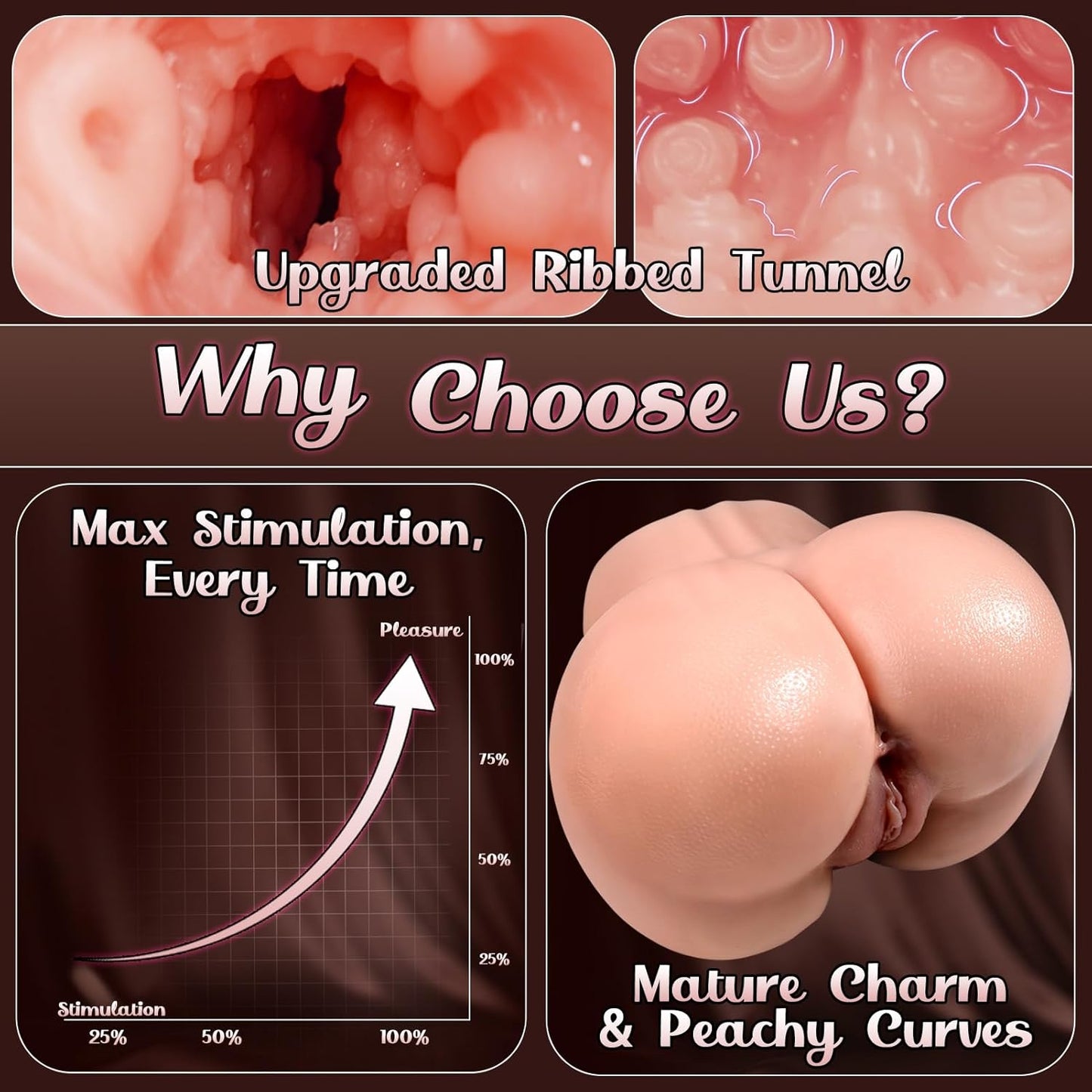15LB Lifelike Sex Doll Adult Sex Toys & Games, Female Torso Male Masturbator Stroker Realistic Pocket Pussy, Silicone Full Size Love Dolls Sex Toy - SinfulX - 