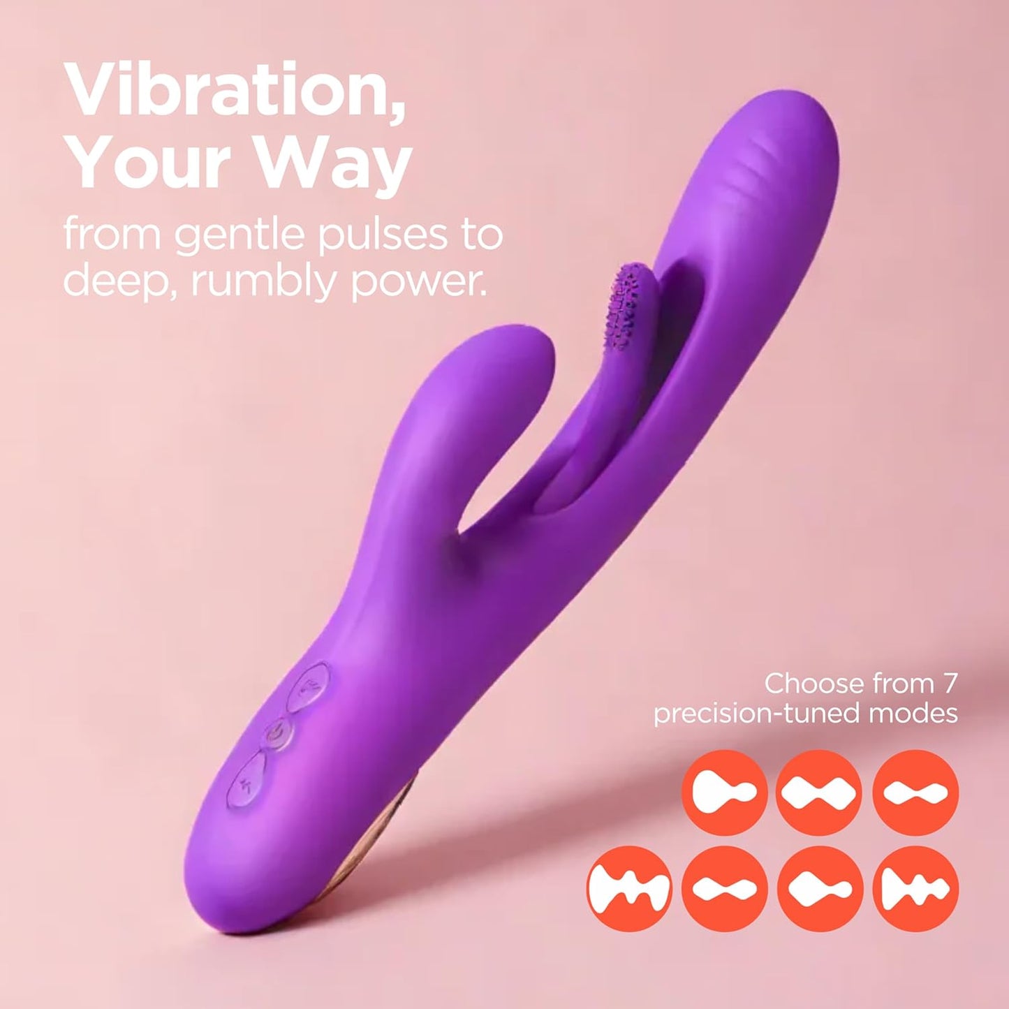 (LS) Ultimate Rabbit – 3 - In - 1 G - Spot and Clitoral Vibrator with Tongue Flicker, Dual Motors, 14 Vibration Modes, Waterproof Rechargeable Silicone Wellness Device - SinfulX - 