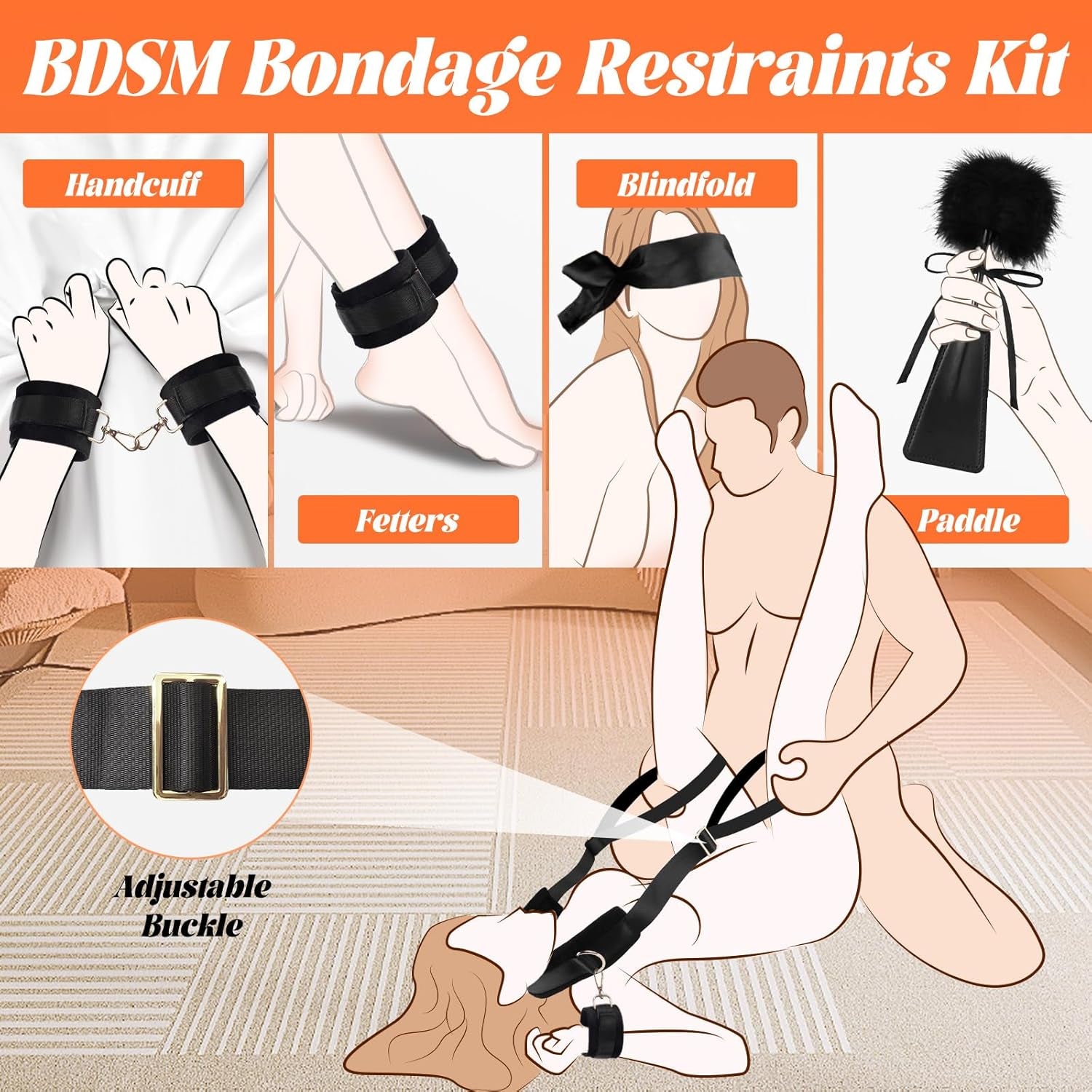 SlingForm BDSM Sex Sling Harness Kit Adjustable - SinfulX - Personal Care > Sexual Wellness > Sex Sling