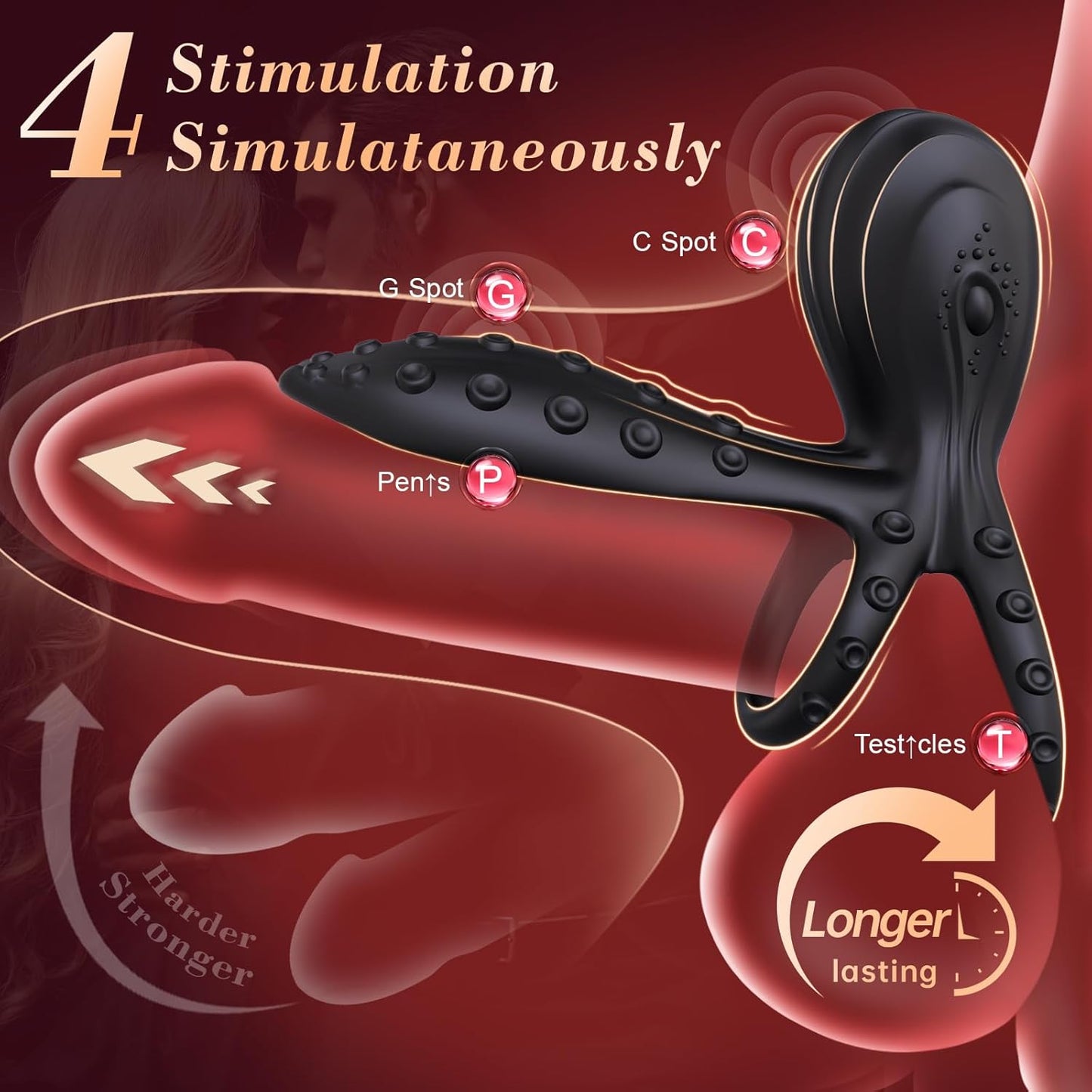 TentraPulse Tentacle Cock Ring Clit Stimulator 10 Modes - SinfulX - Personal Care > Sexual Wellness > Couples Cock Ring