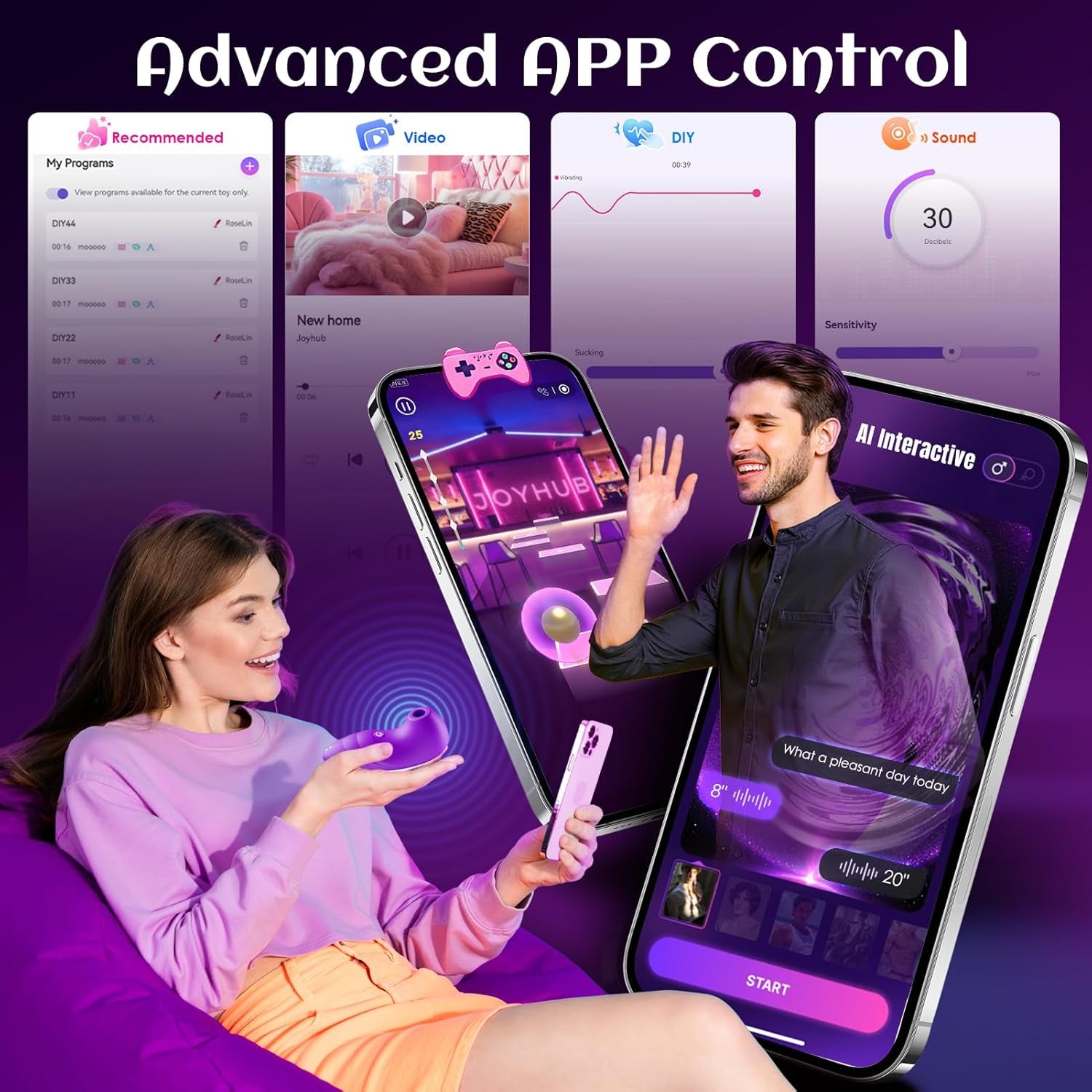 Sucking Vibrator Adult Sex Toys - Adult Toys for Women Clit Nipple Sucker Vibrators with 7 Sucking & Vibrating Modes, Womens Rose Sex Toy Suction Vibrator for Couples Female Sex Furniture - SinfulX - 