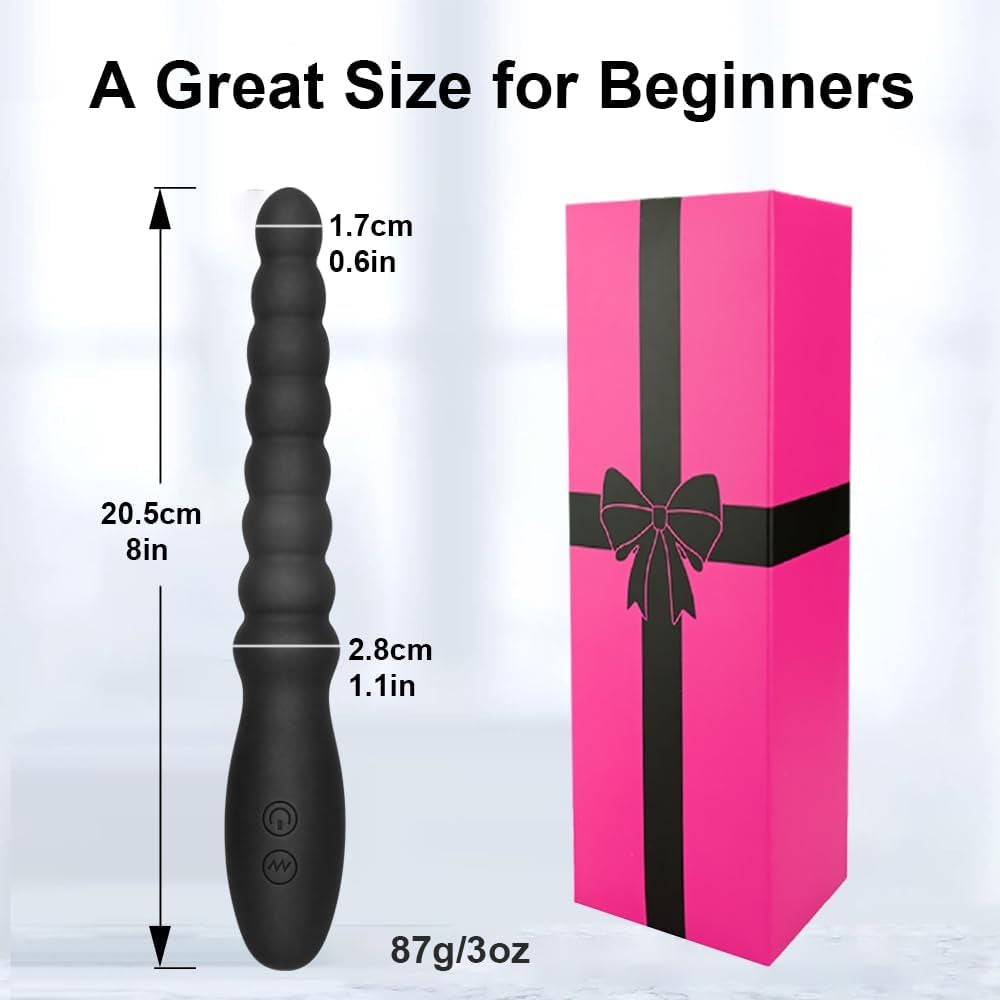 Vibrating Anal Beads Butt Plug Adult Sex Toys for Men Women Couples, Rechargeable Anal Plug Bullet Vibrator Waterproof G-Spot Stimulator Male Prostate Massager, Silicone Anal Dildo for Beginners